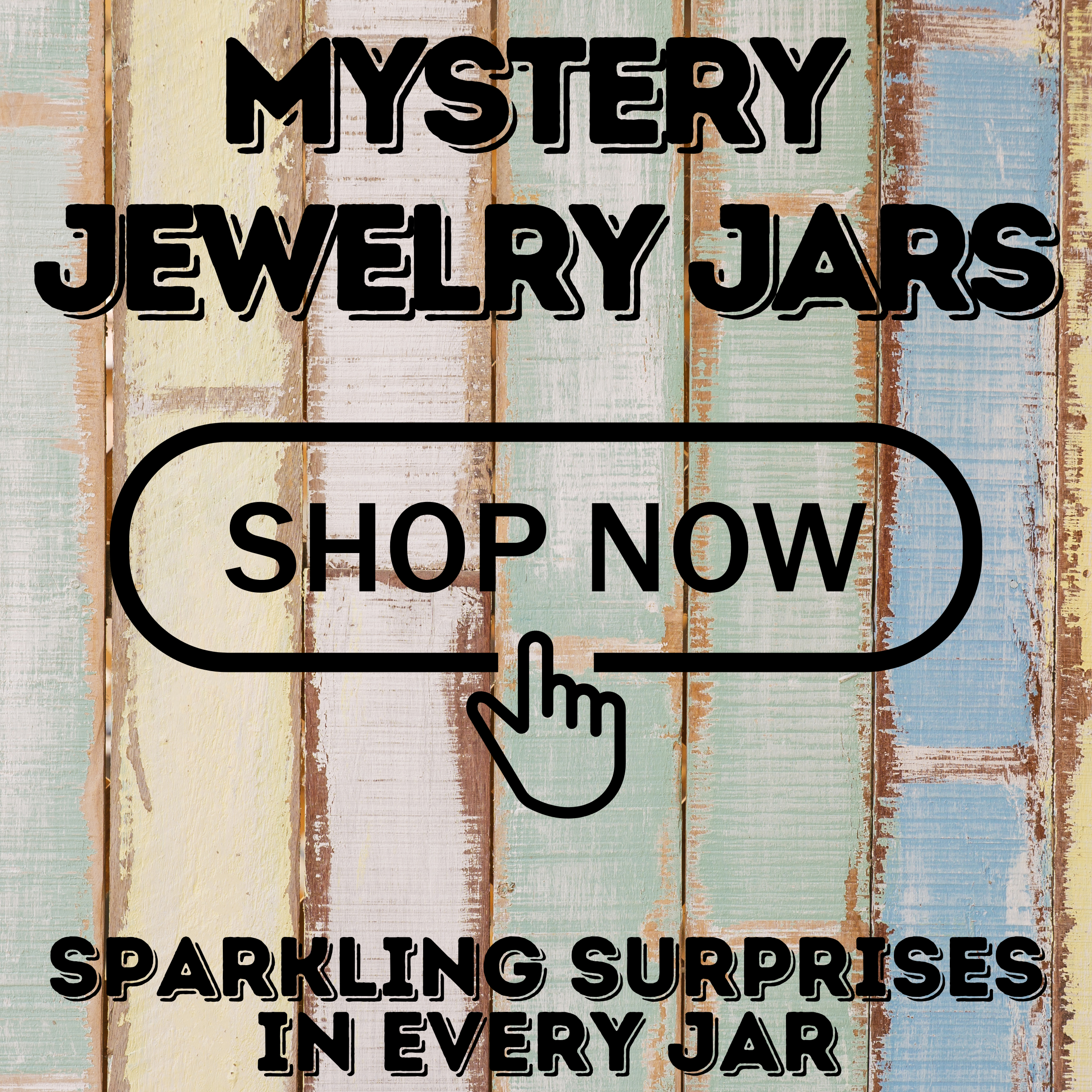 Clear jars filled with assorted new costume jewelry for surprise jewelry bundles