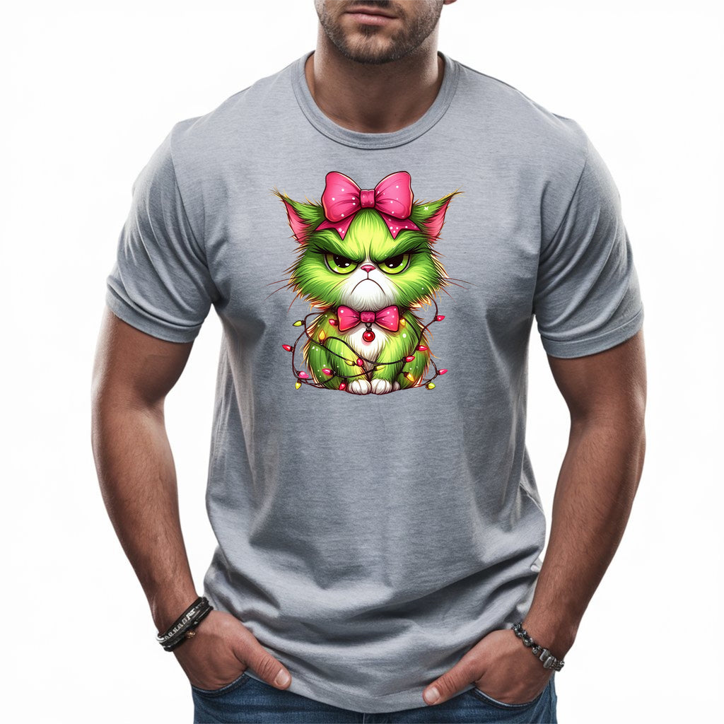 Colorful Grumpy Christmas Cat T-Shirt