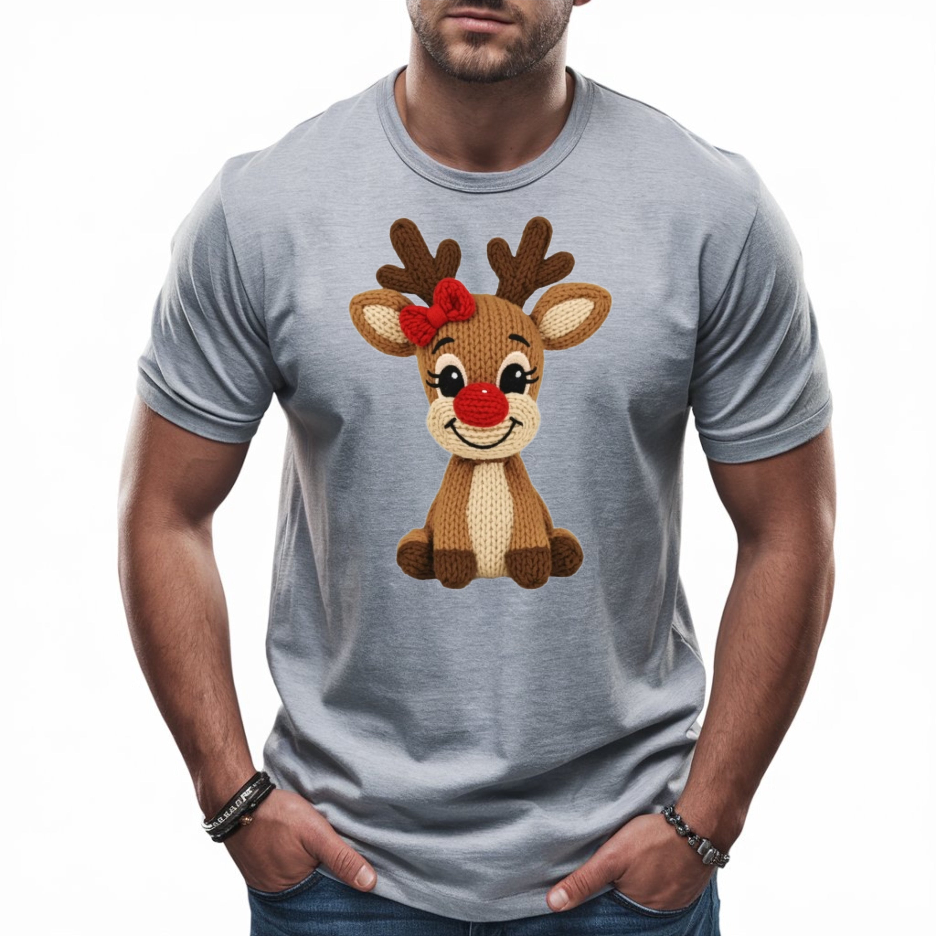 Festive Girl Reindeer T-Shirt