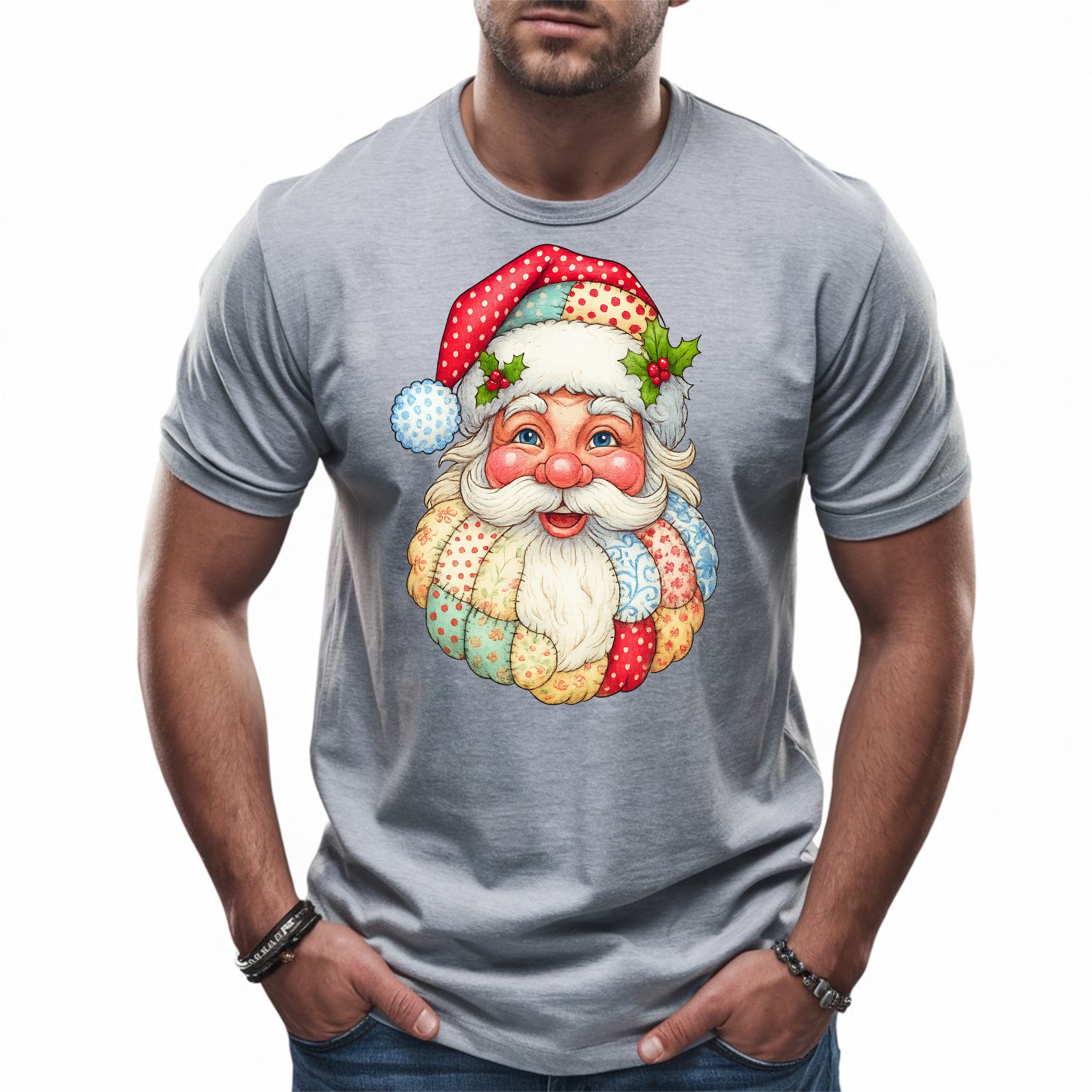 Patchwork Santa T-Shirt