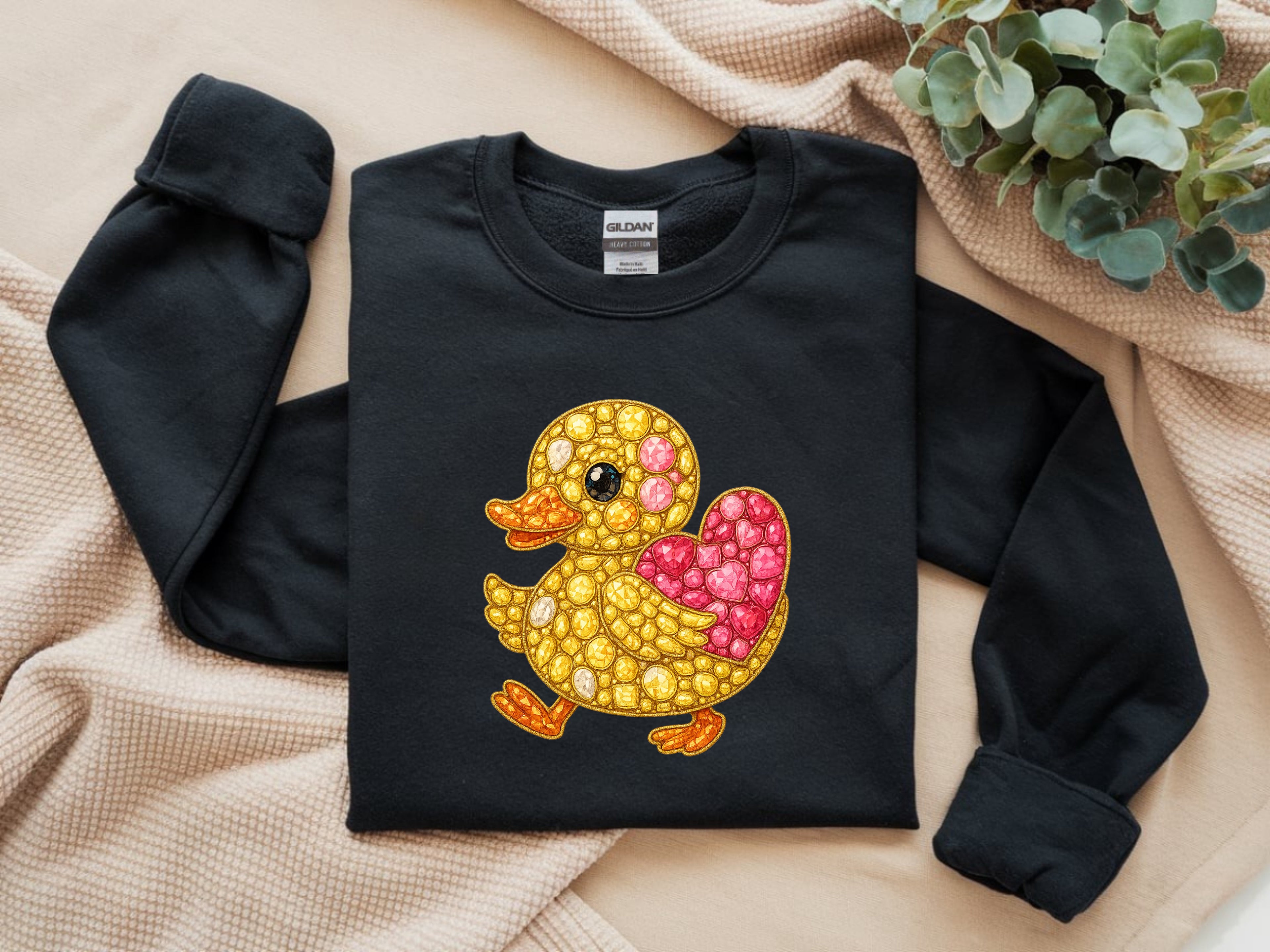 Super Cute Blinged Out Duck Sweatshirt - Fun Graphic Apparel