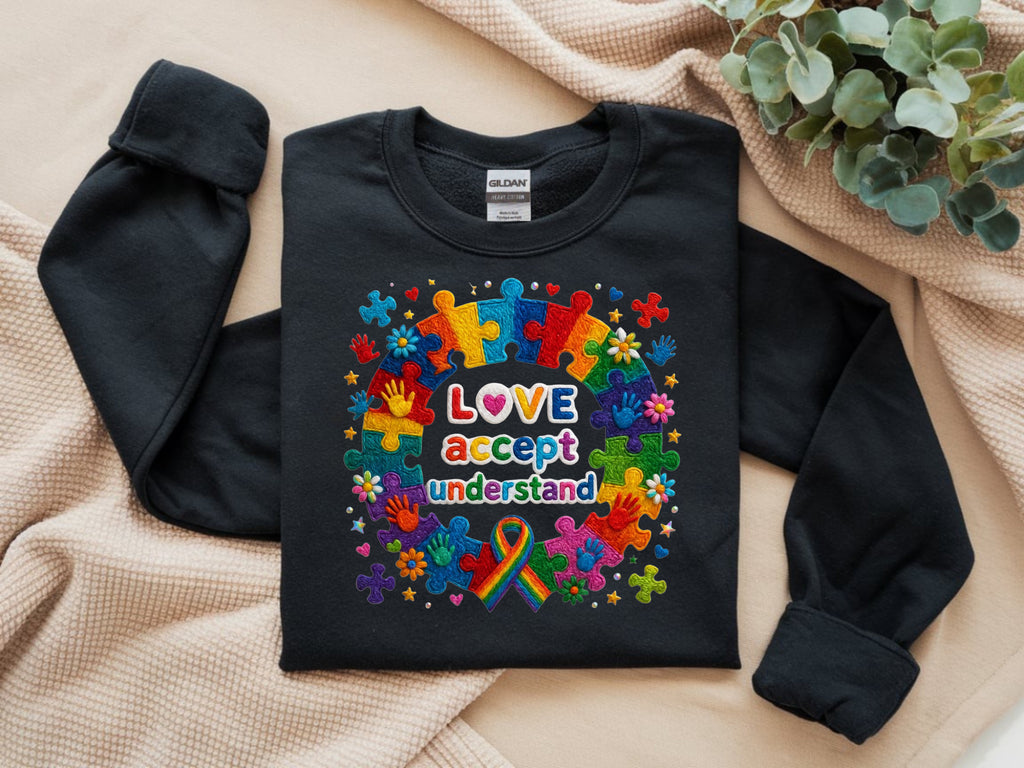 Love, Accept, Understand Autism Sweatshirt - Autism Awareness