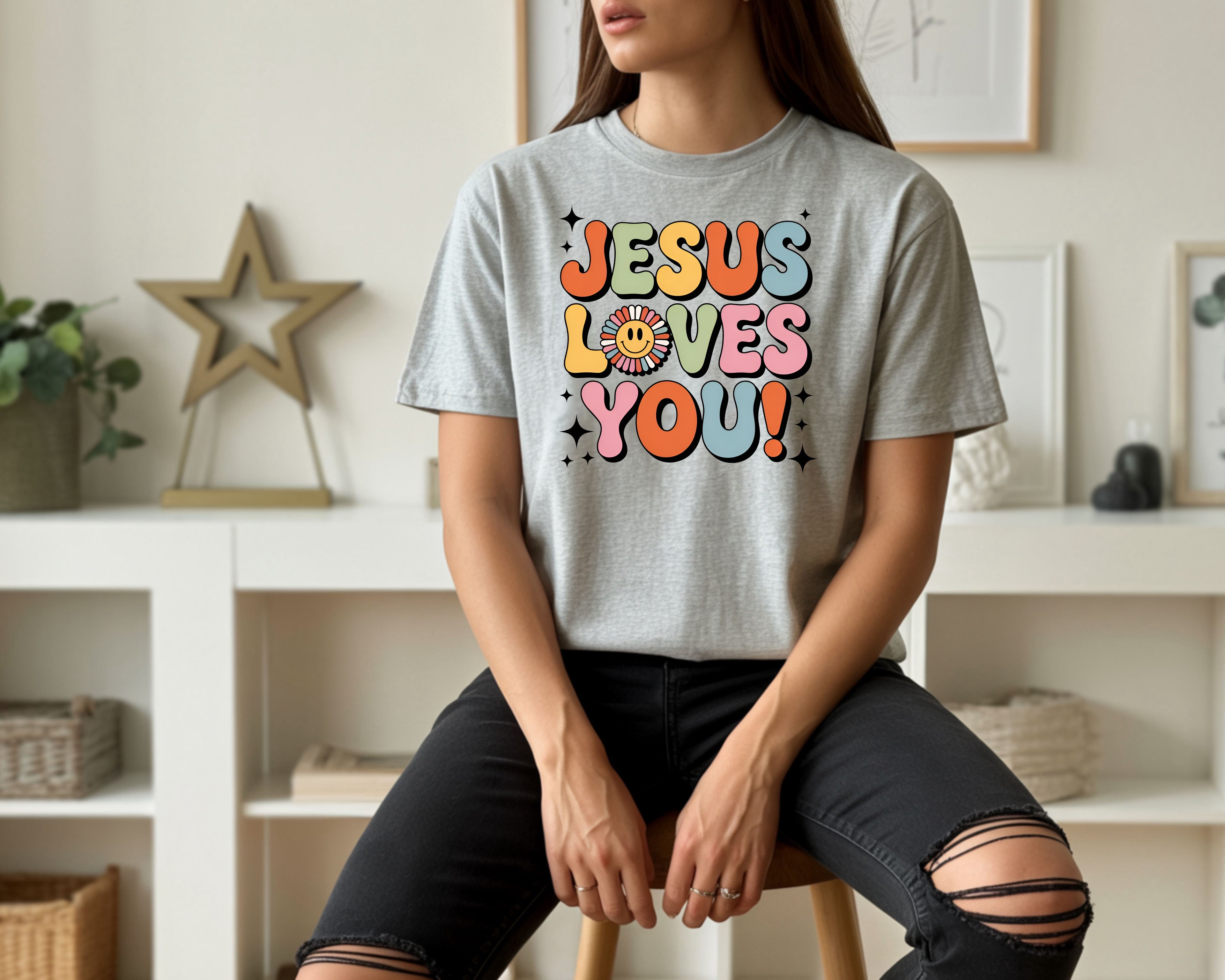 Jesus Loves You Retro Vibe T-Shirt