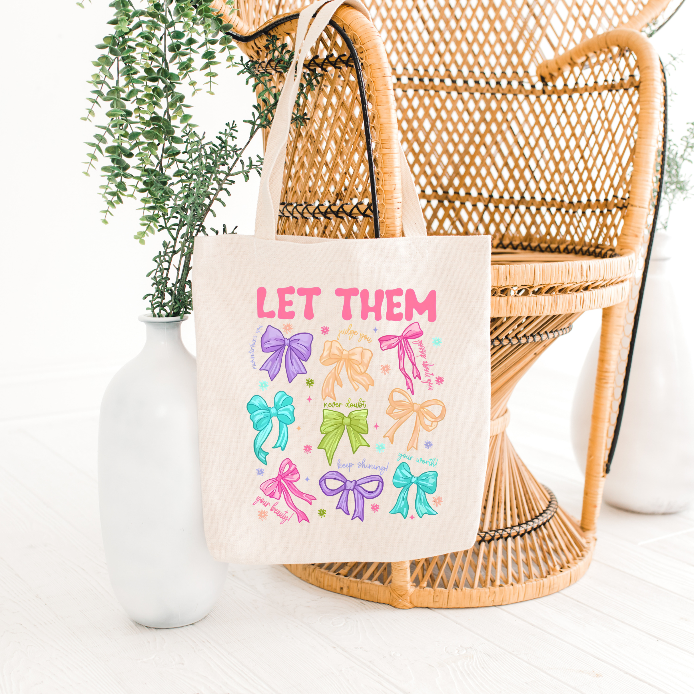 Let Them Bows Eco-Friendly Canvas Tote
