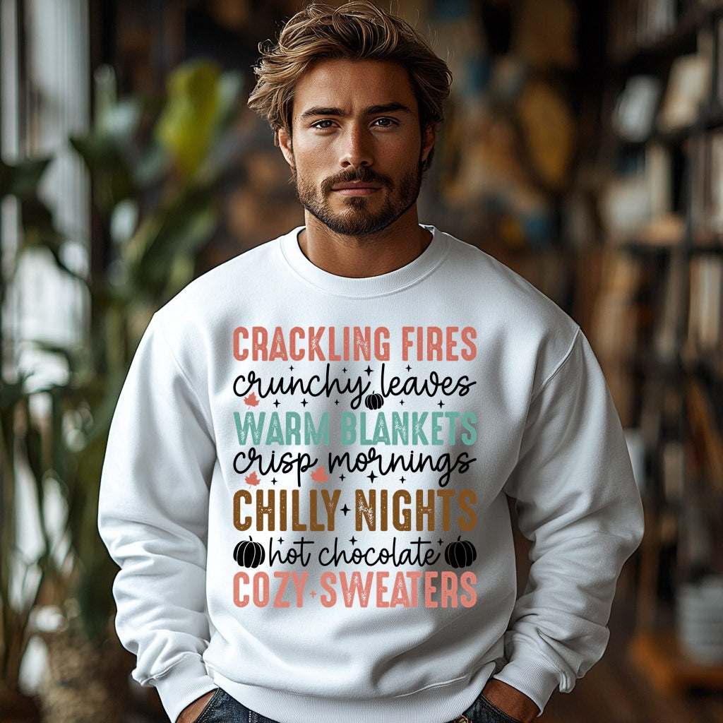 Crackling Fires & Chilly Nights Retro | Cozy Autumn Vibes Sweatshirt