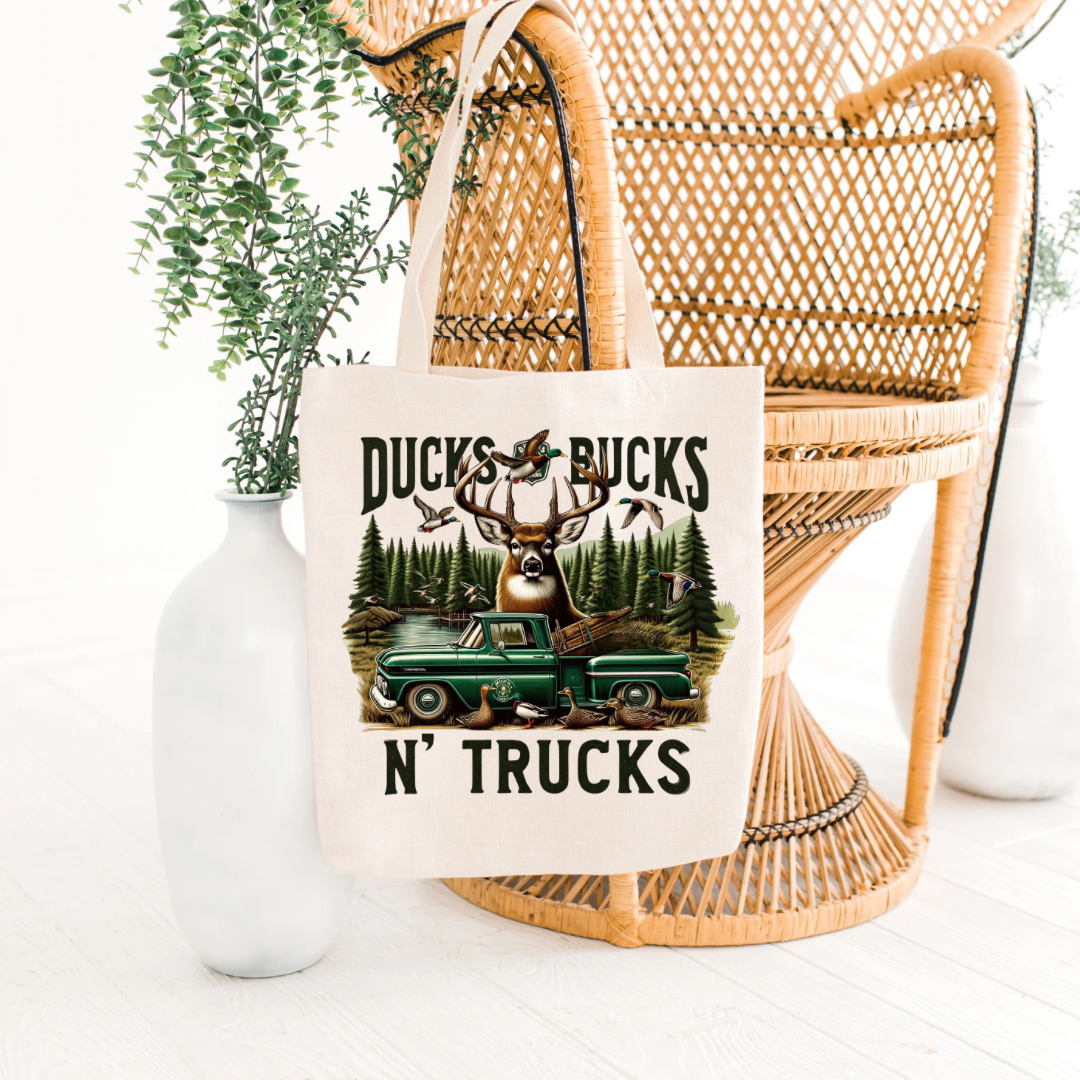 Ducks, Bucks, & Trucks Eco-Friendly Canvas Tote