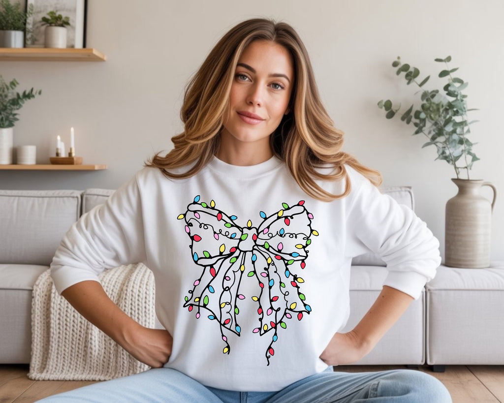 Christmas Bow with Lights Sweatshirt