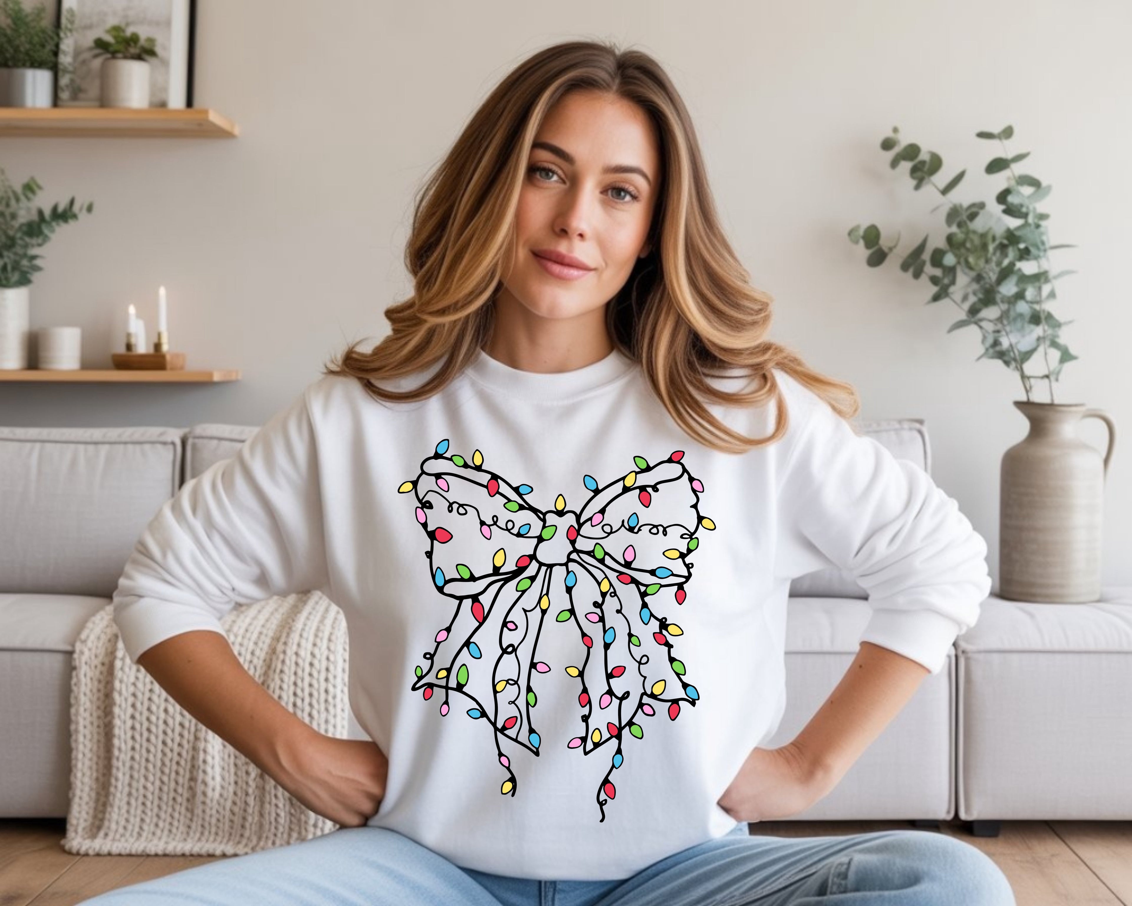 Christmas Bow with Lights Sweatshirt