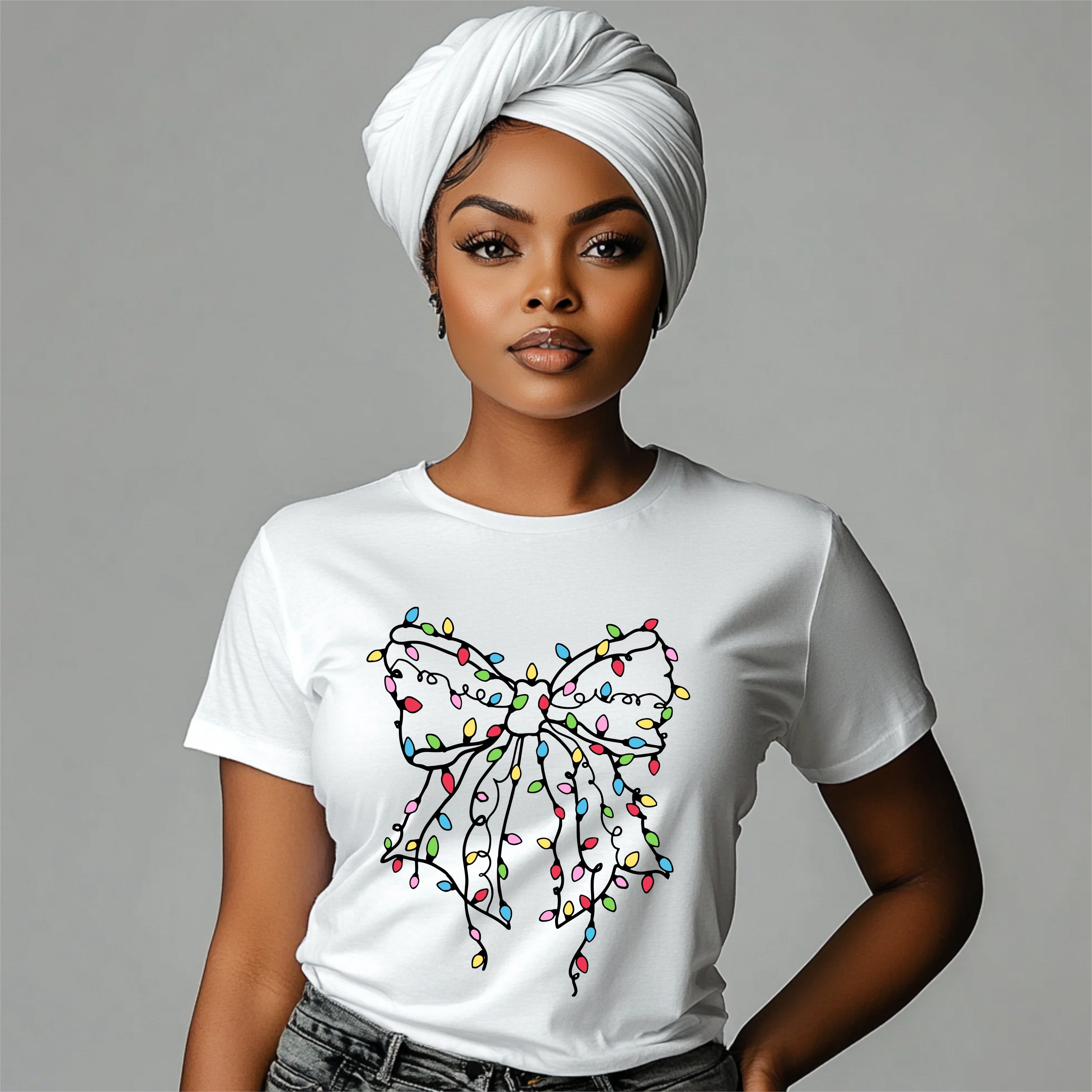 Christmas Bow with Lights T-Shirt