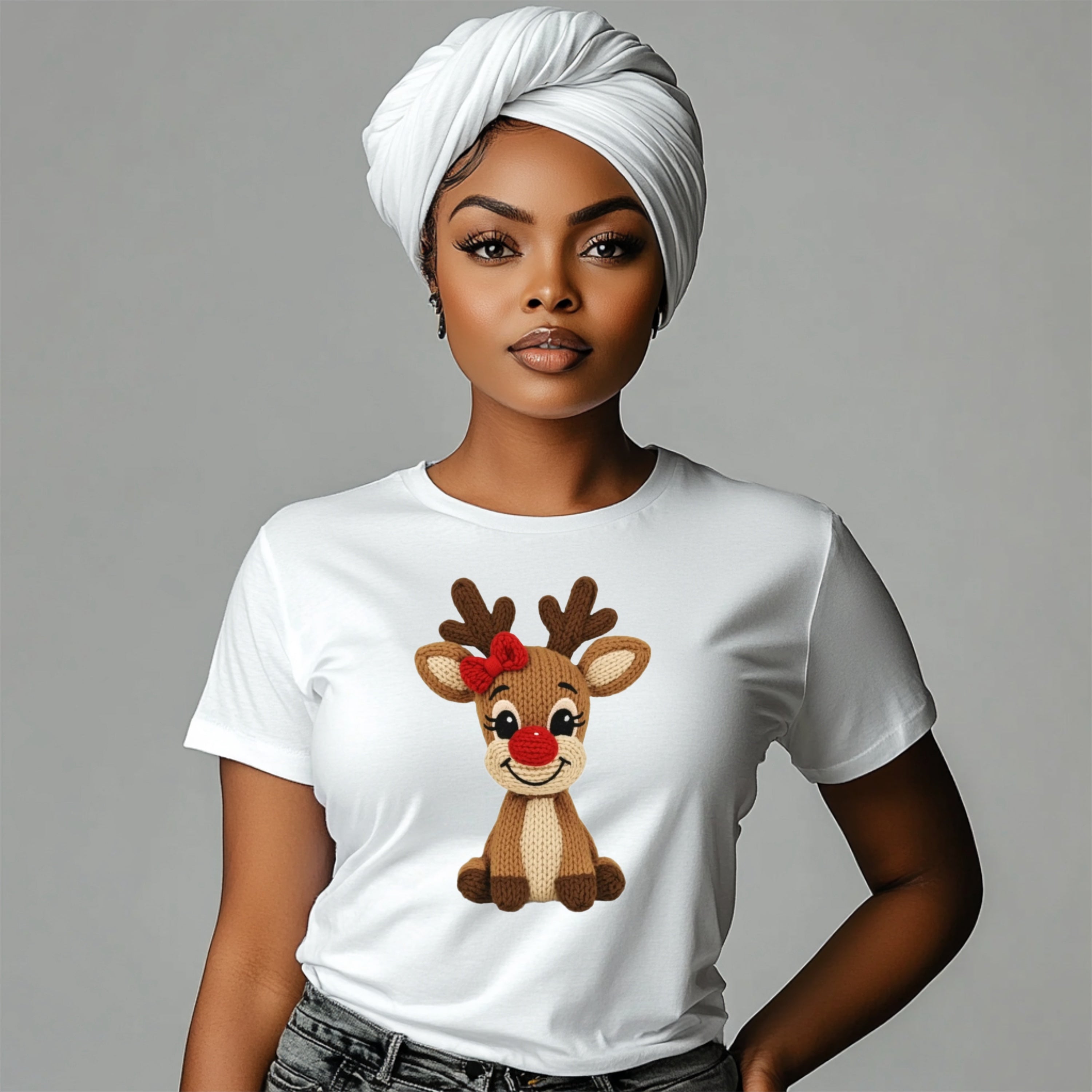 Festive Girl Reindeer T-Shirt