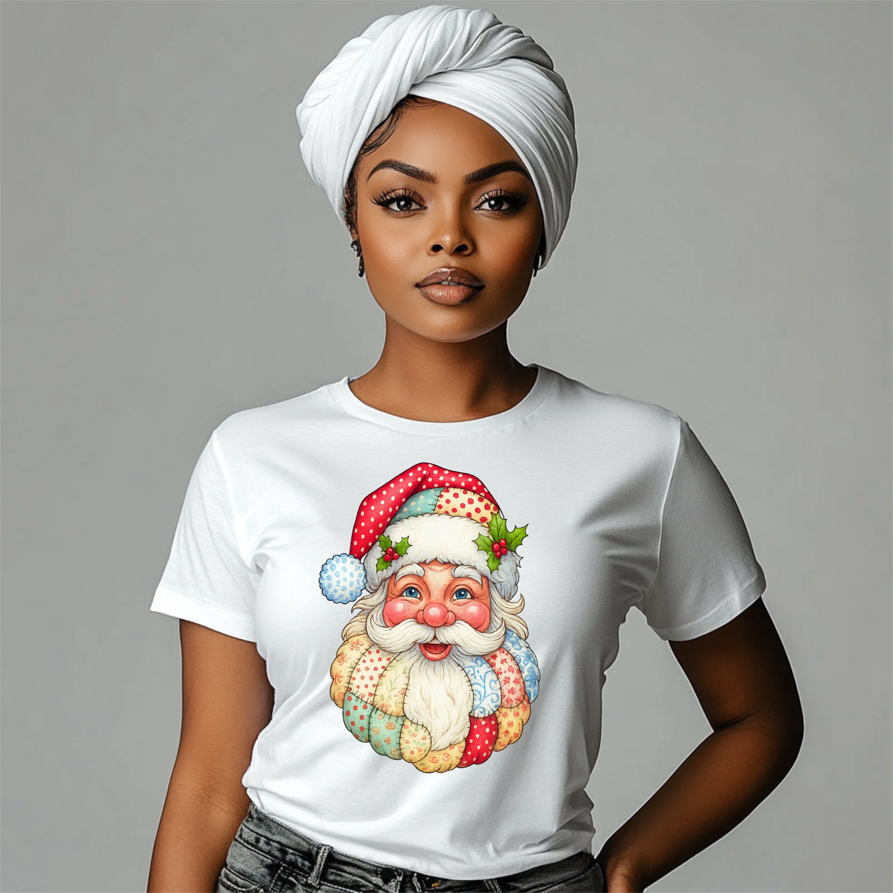Patchwork Santa T-Shirt