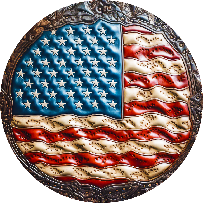 Patriotic American Flag  Car Coaster - Set of 2