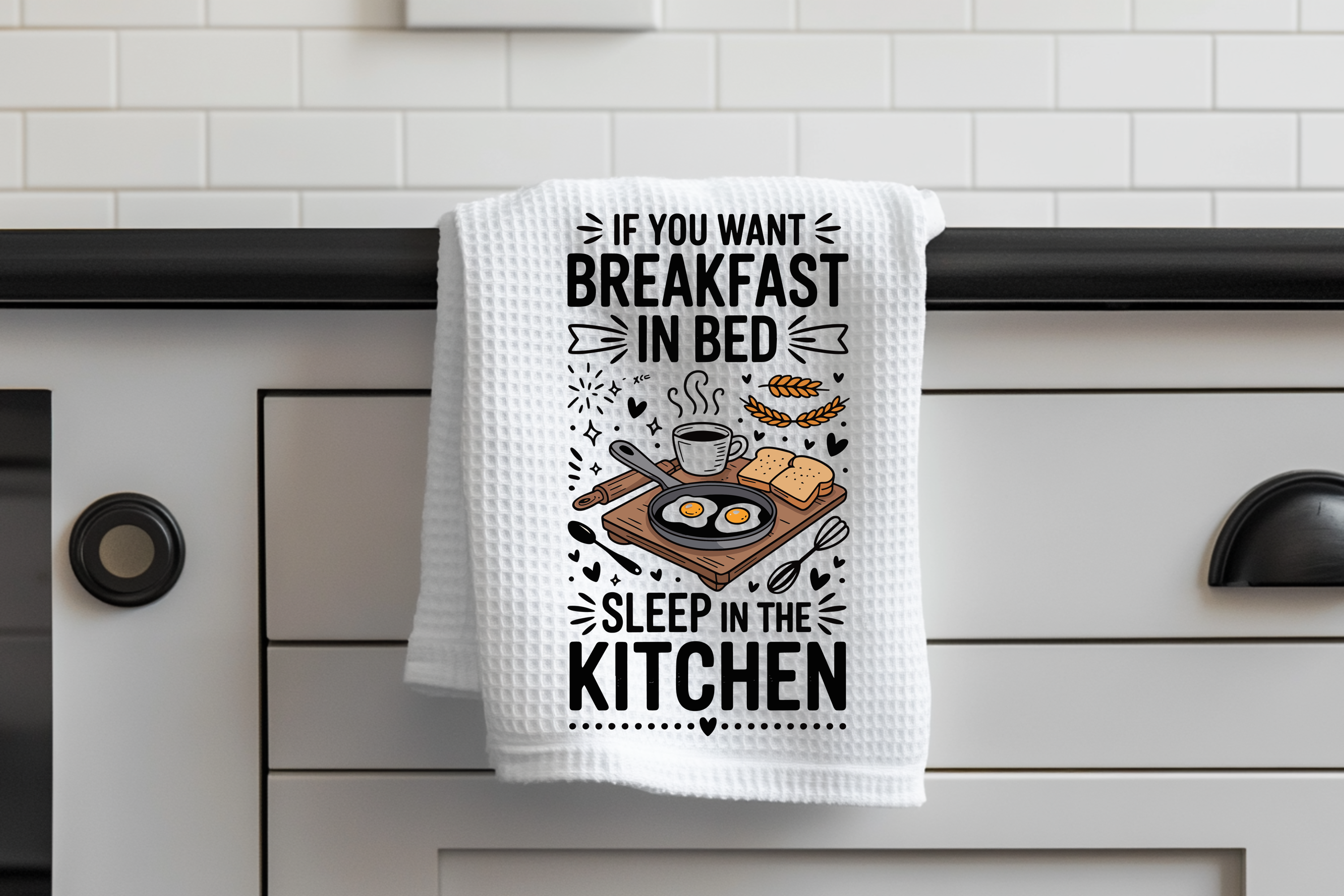 Breakfast in Bed -Funny Kitchen Towel