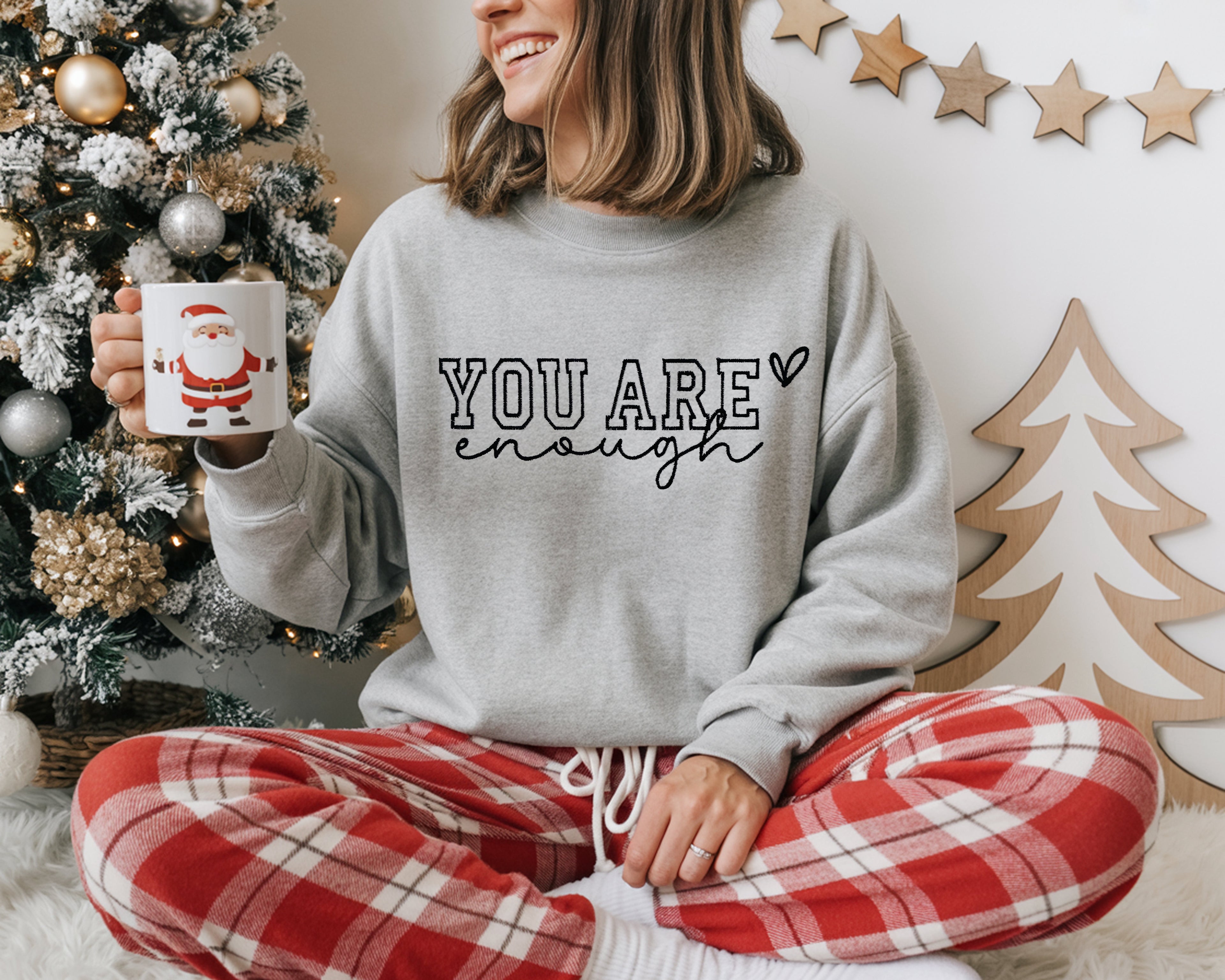 You Are Enough Embroidered Sweatshirt
