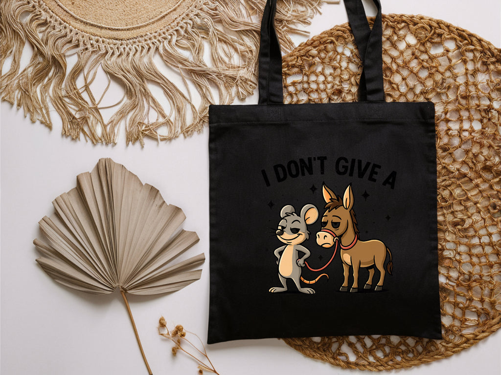 I Don't Give A Rat Donkey Eco-Friendly Canvas Tote