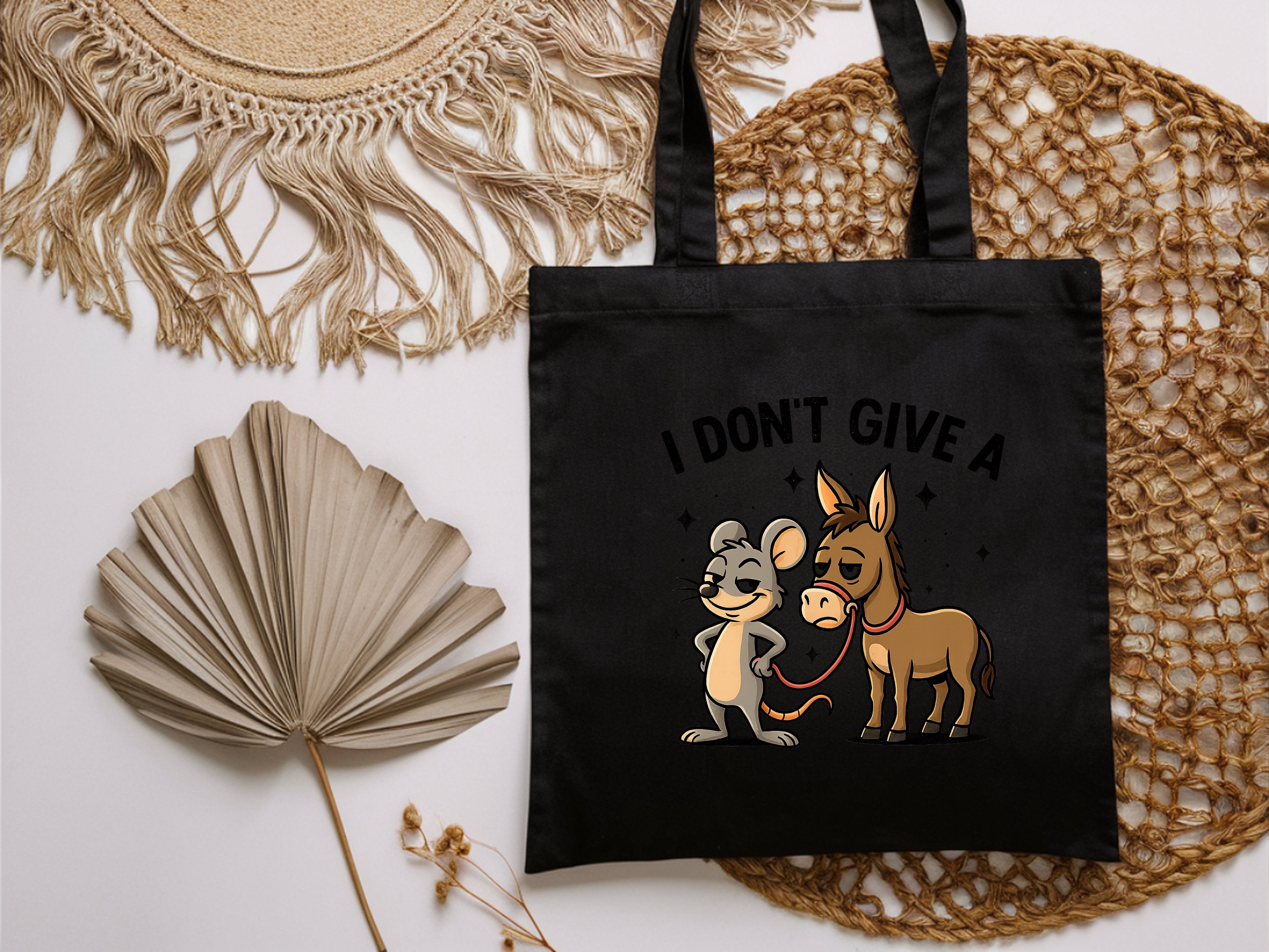 I Don't Give A Rat Donkey Eco-Friendly Canvas Tote