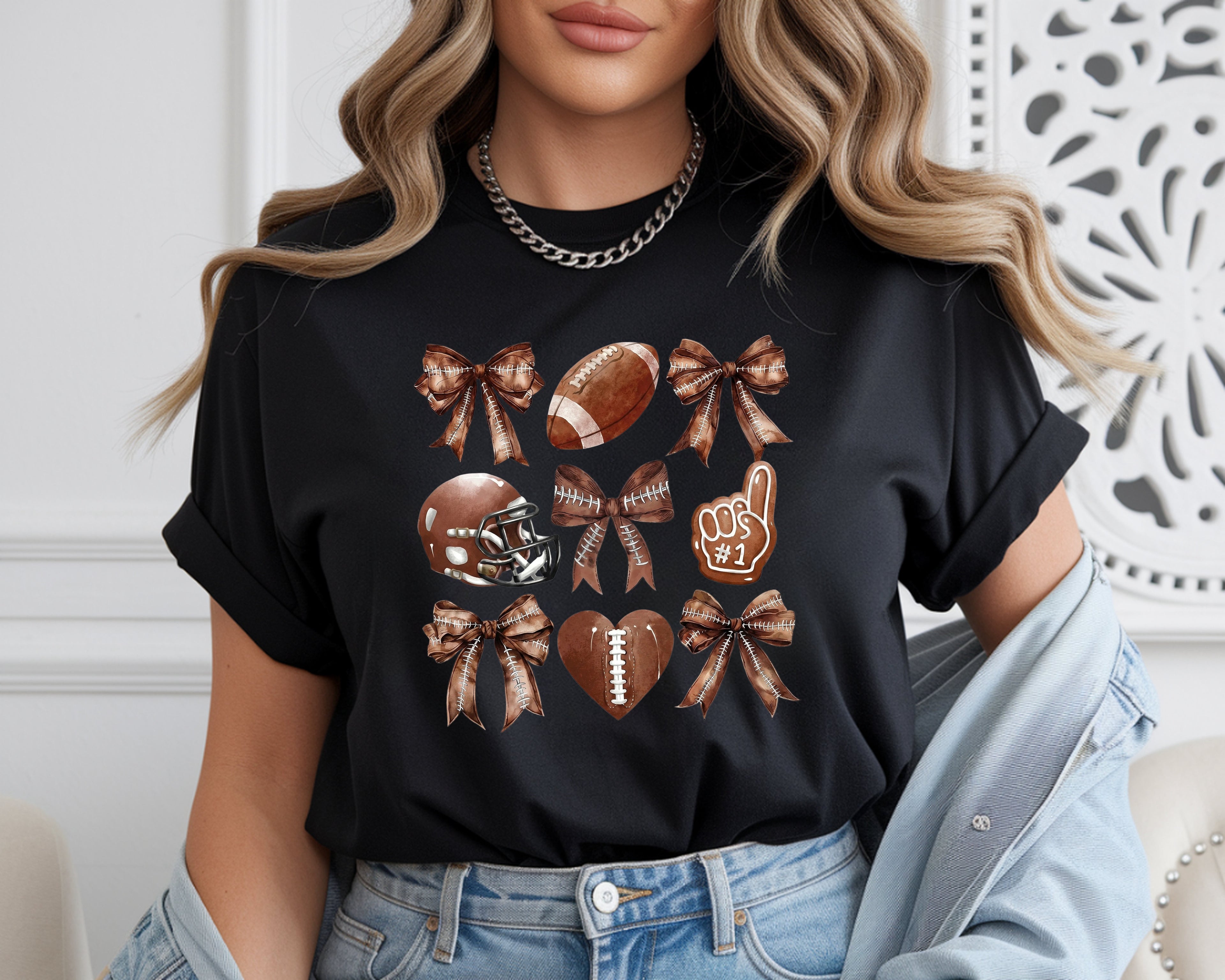 Just A Girl Who Loves Football  & Bows T-Shirt
