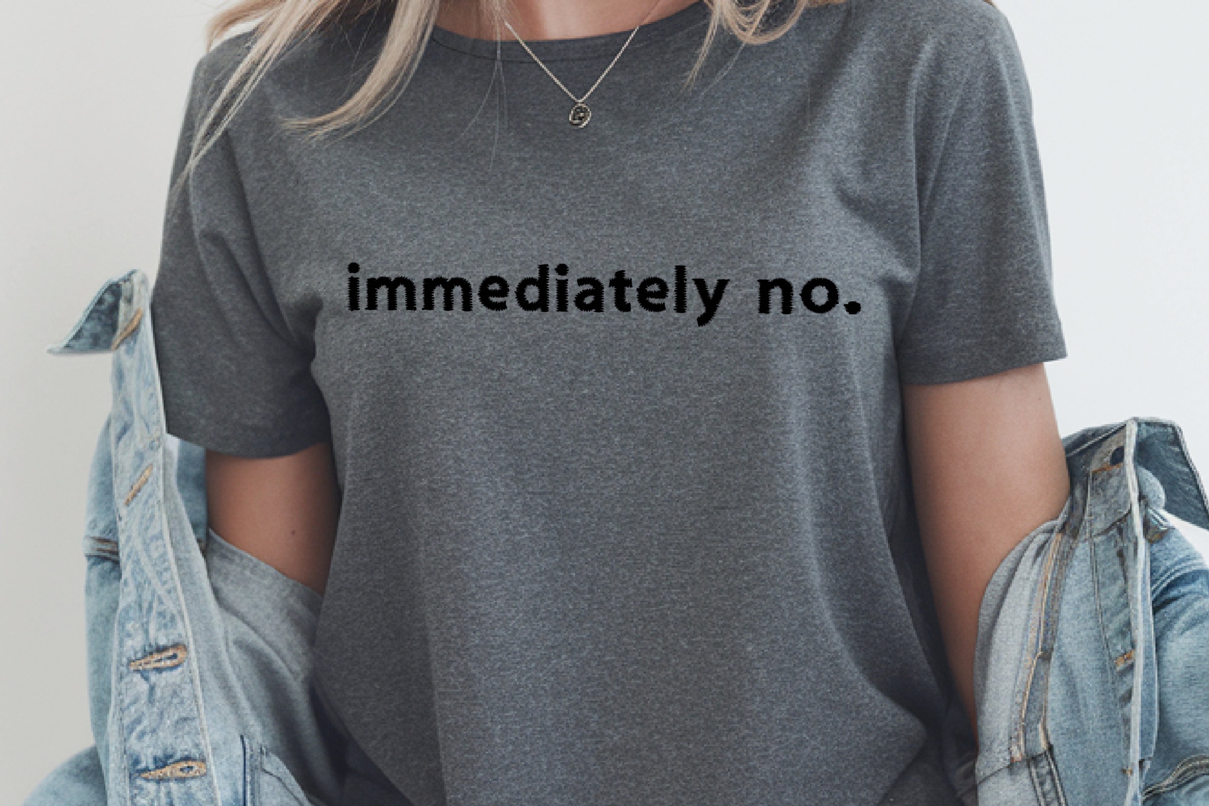 Immediately No.  Embroidered T-Shirt