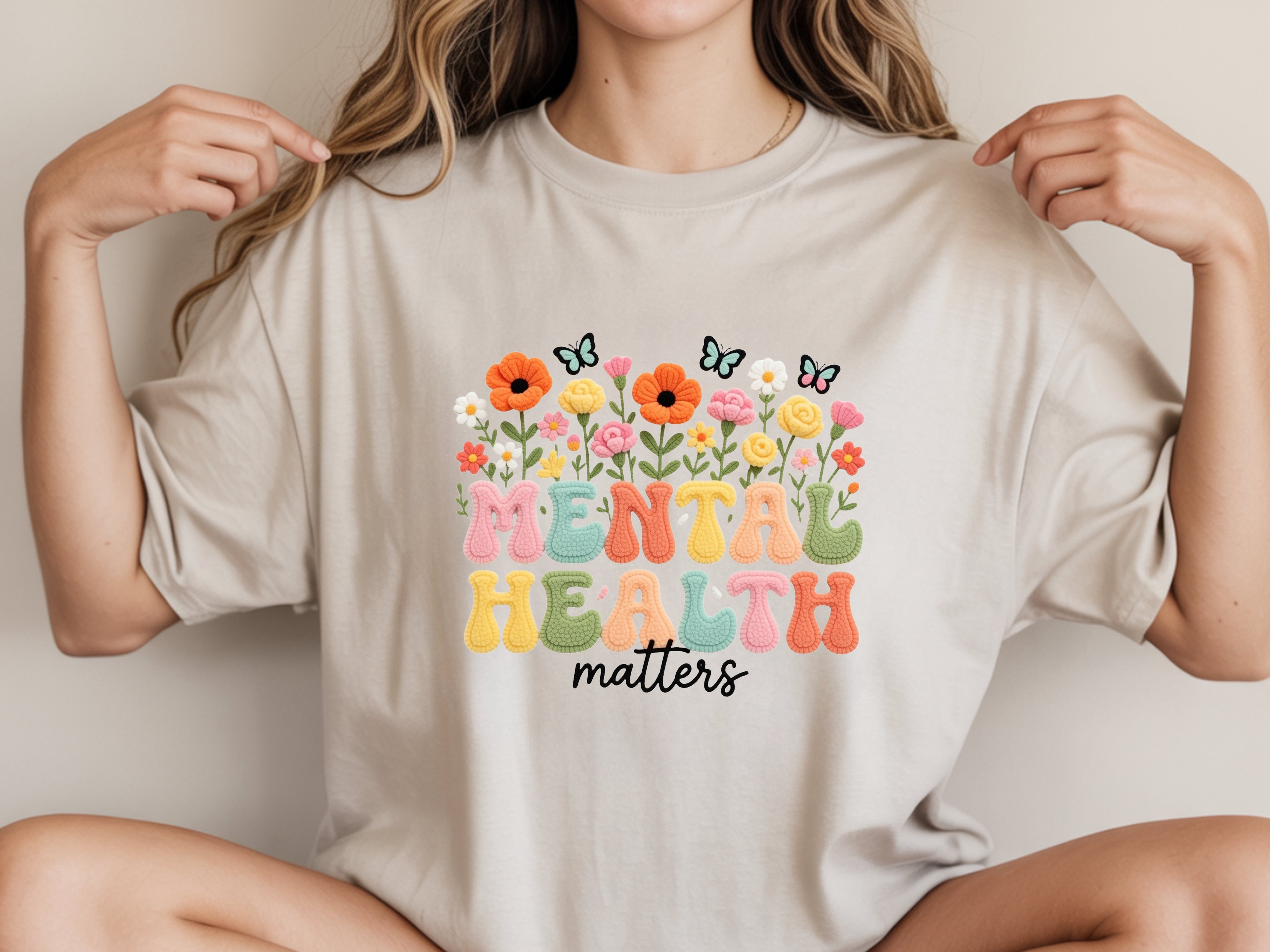 Mental Health Matters Floral Graphic T-Shirt | Cute Inspirational Tee for Women | Chandrella