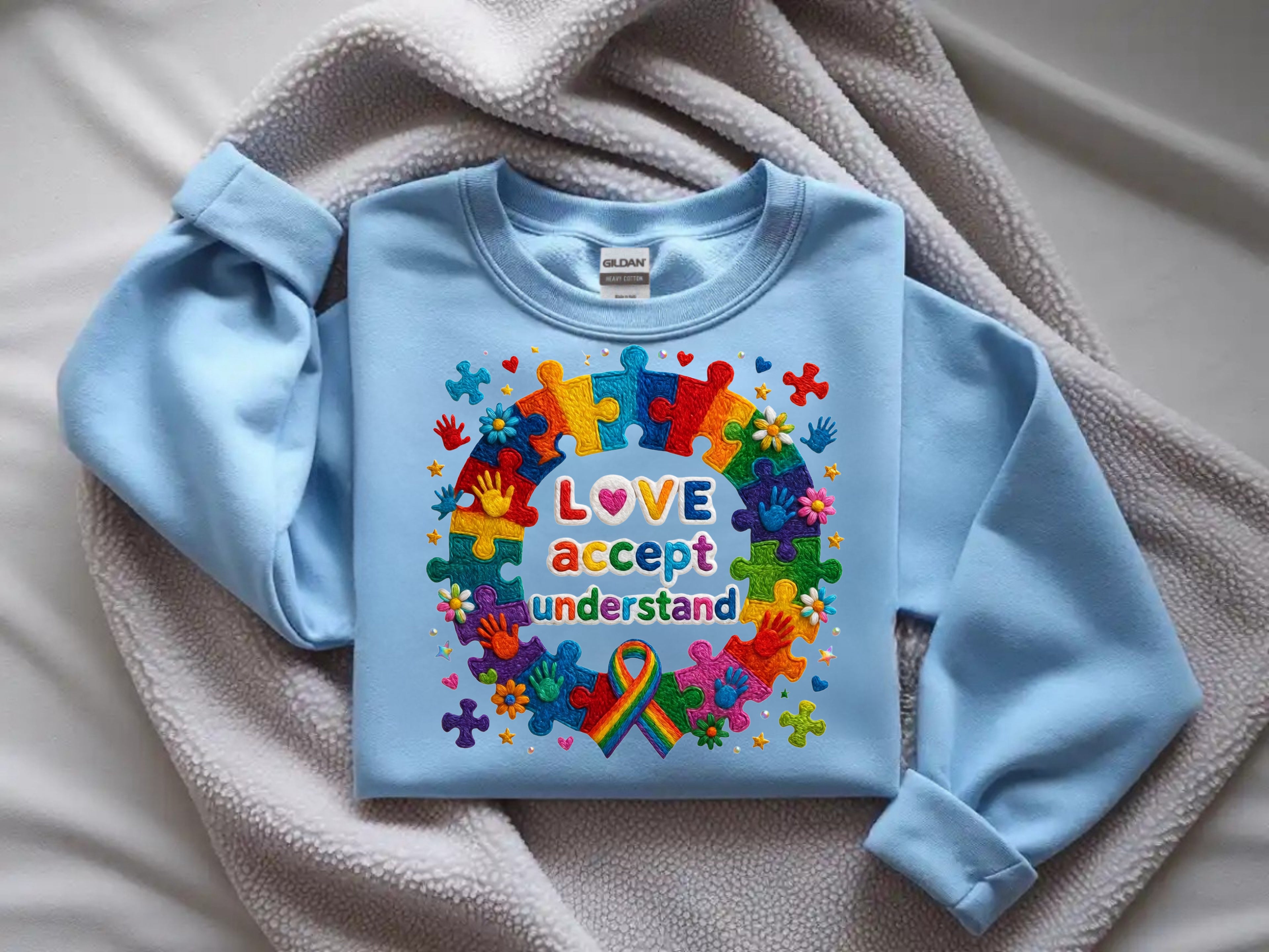 Love, Accept, Understand Autism Sweatshirt - Autism Awareness