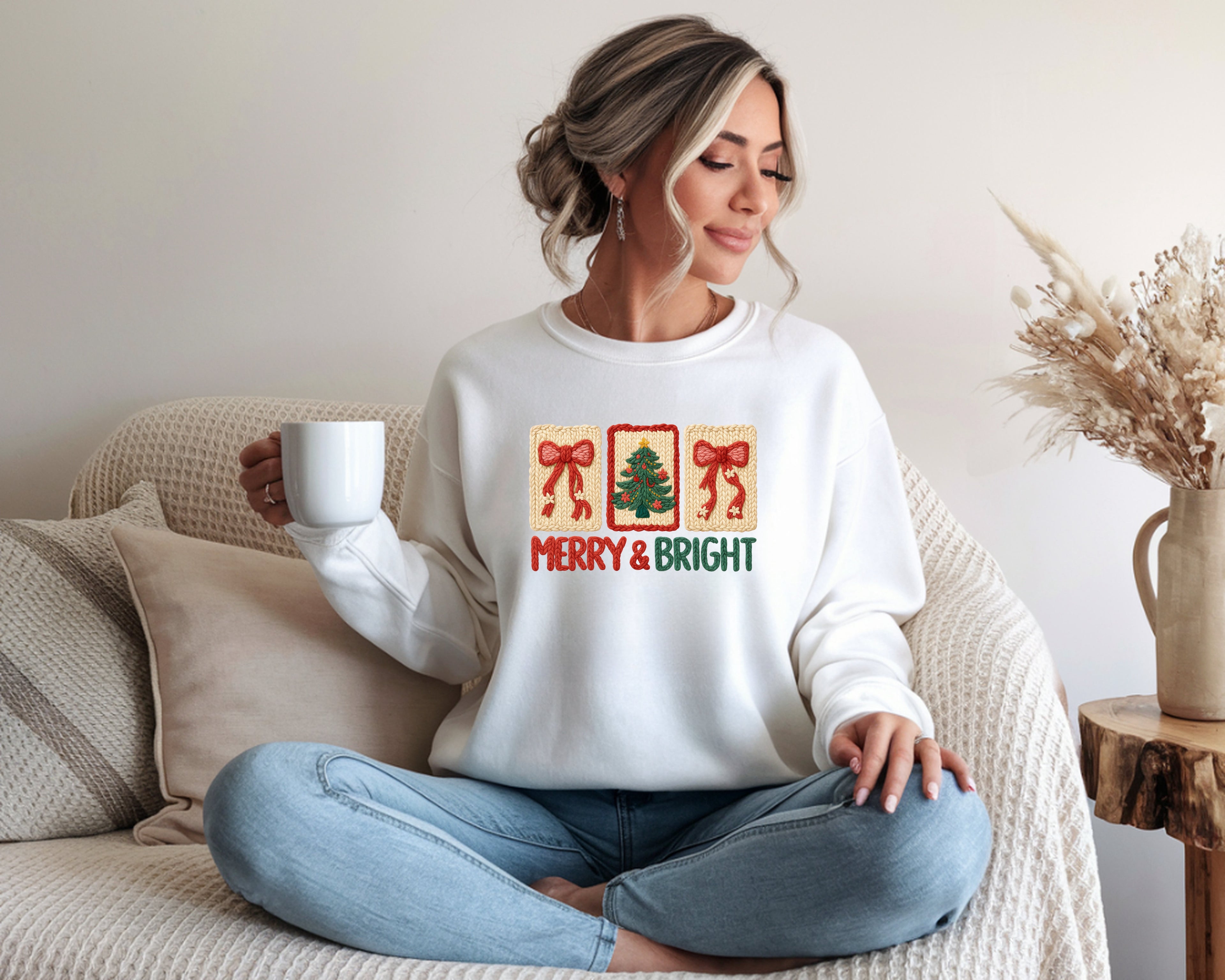 Crochet Vibe Merry and Bright Sweatshirt