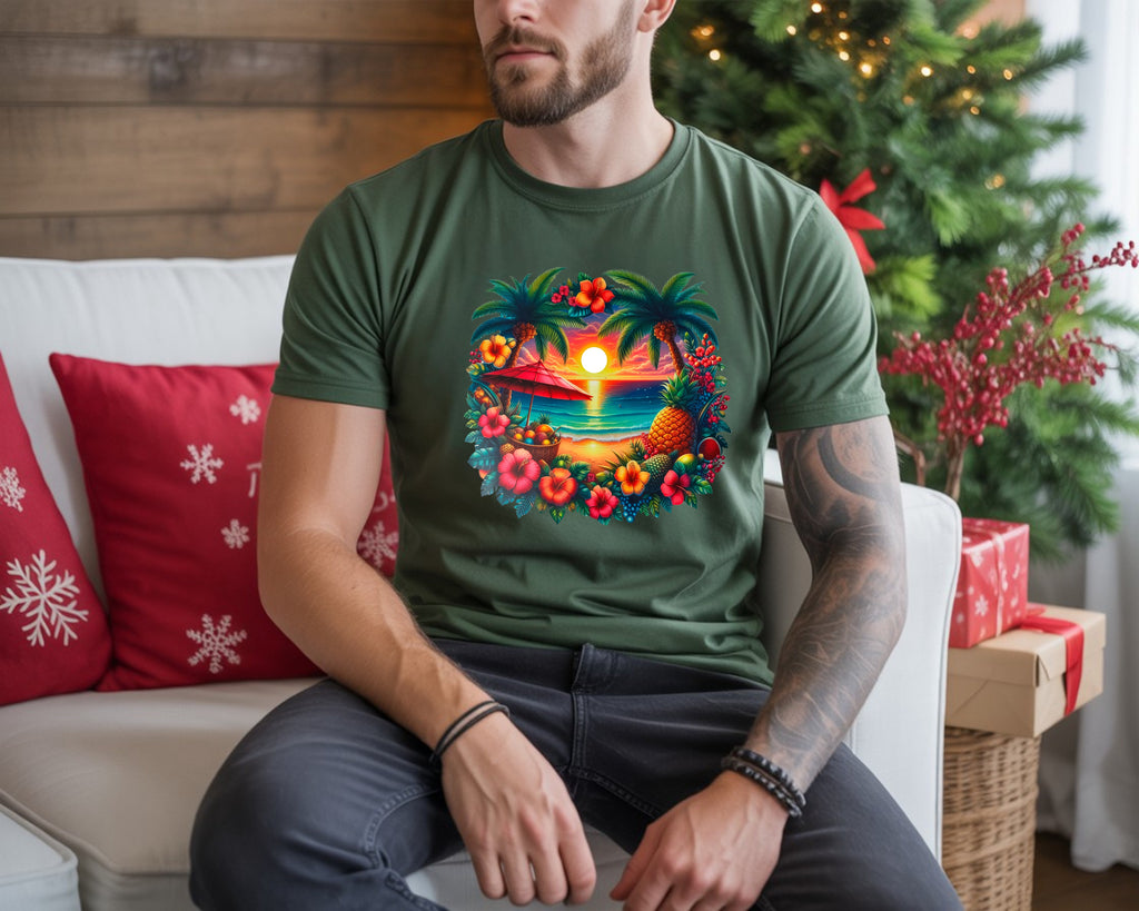 Vibrant Tropical Paradise Palm T-Shirt