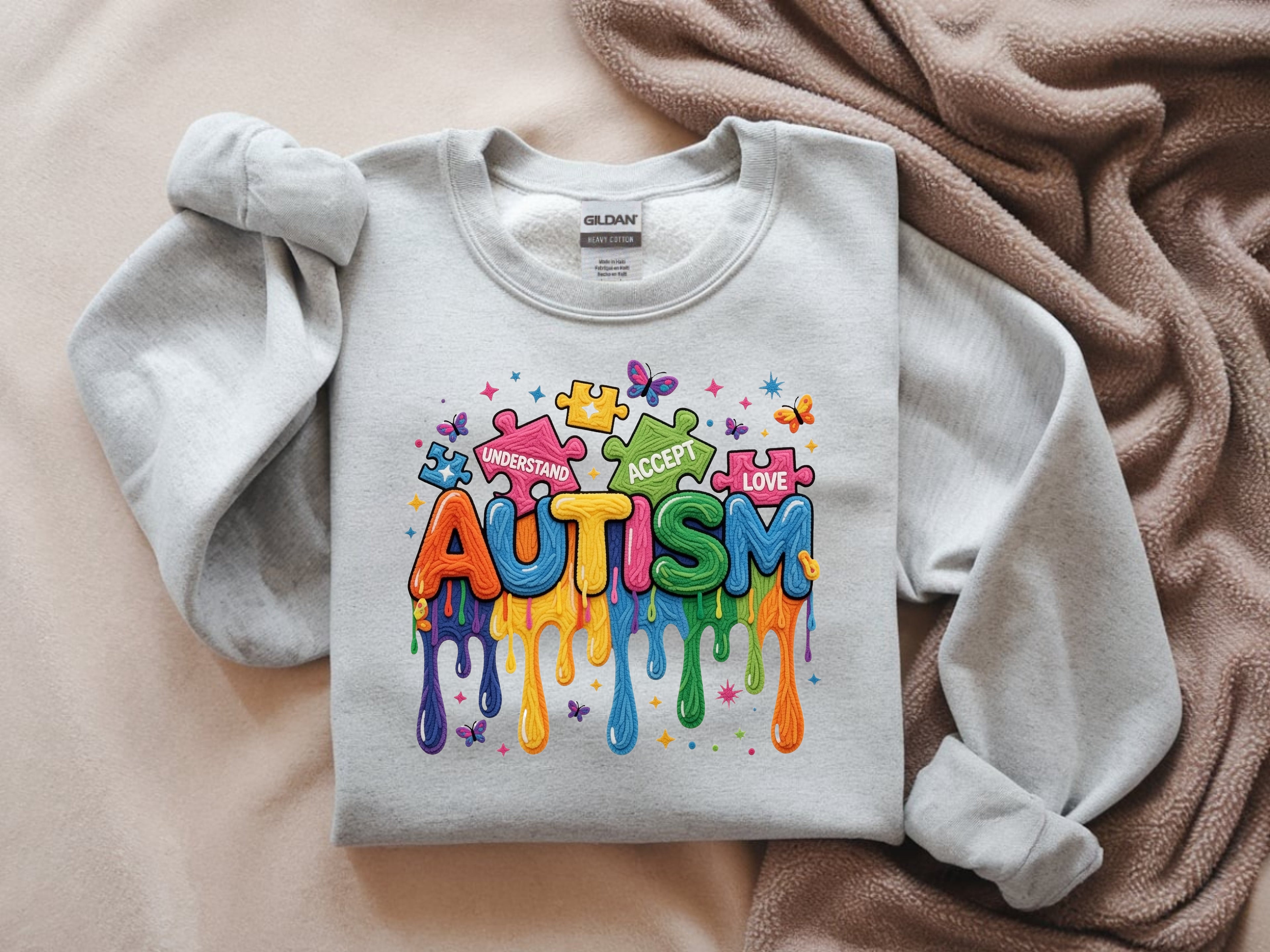Autism, Understand, Love, Accept Sweatshirt – Autism Awareness Apparel