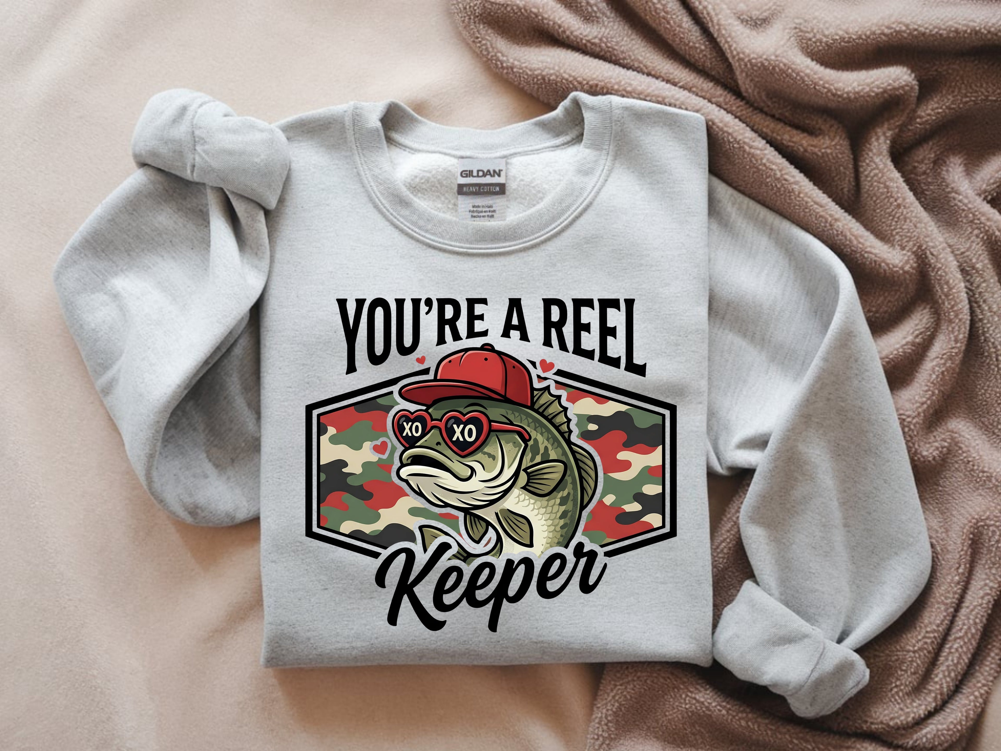 You're a Reel Keeper Sweatshirt - Fishing Love Pun Graphic