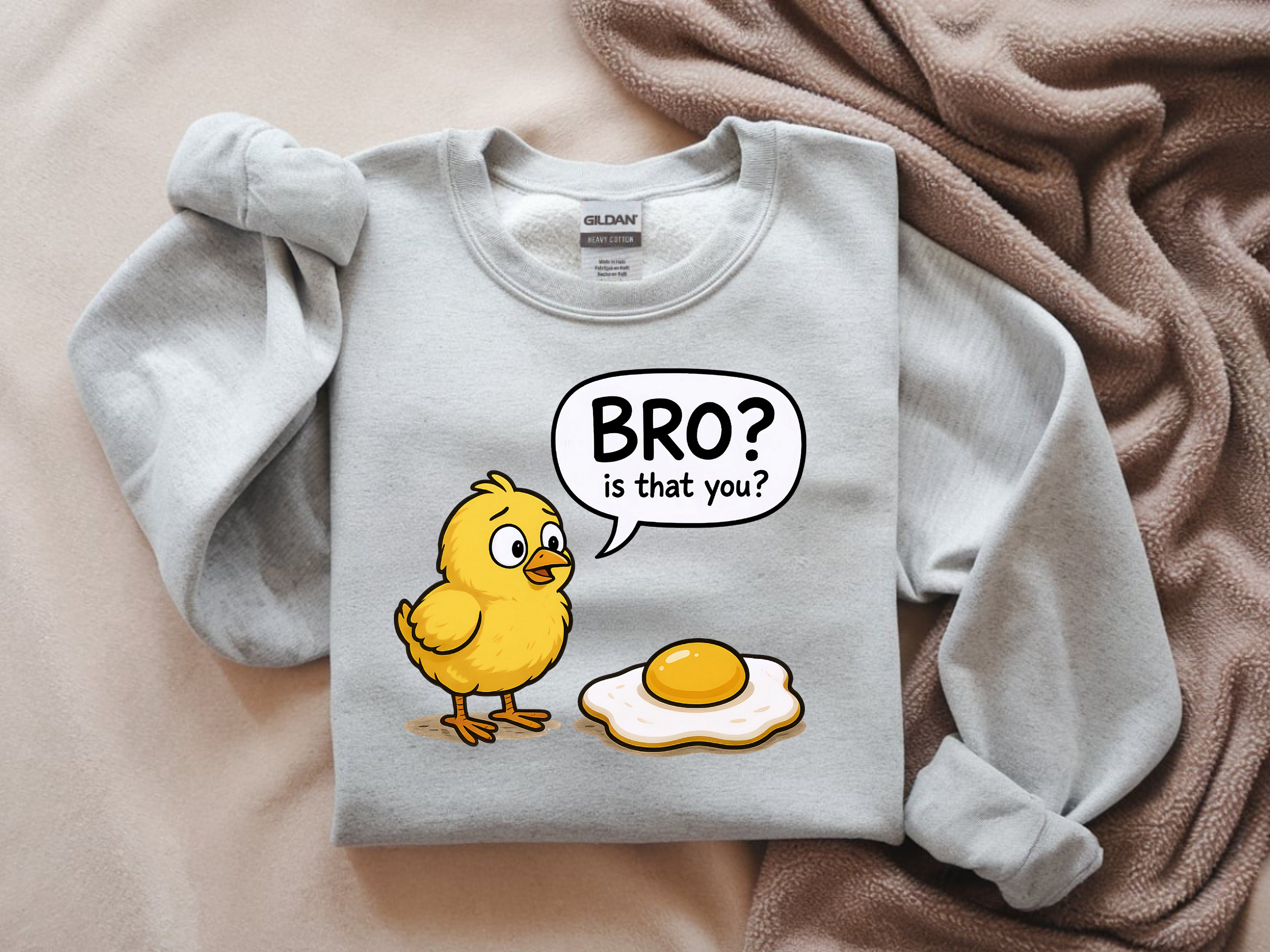 Bro? Is that You Sweatshirt - Chicken Talking to Fried Egg Funny Graphic