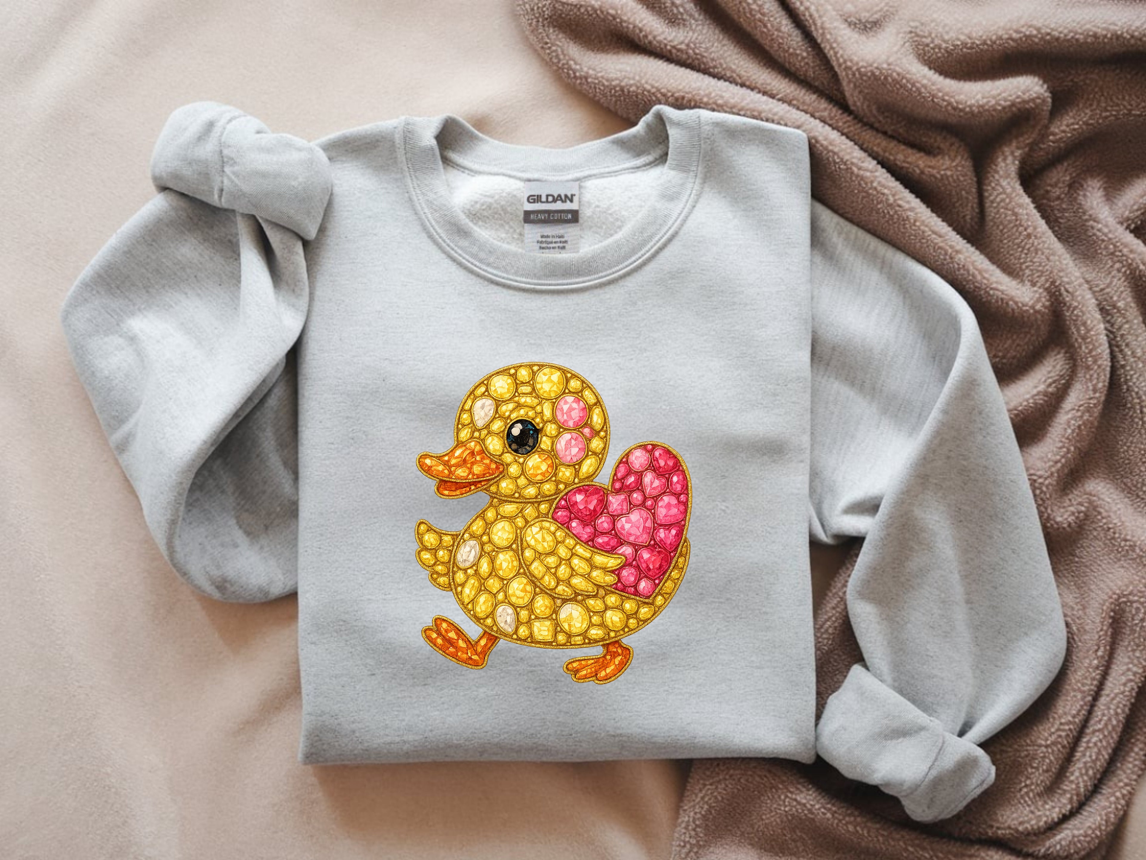 Super Cute Blinged Out Duck Sweatshirt - Fun Graphic Apparel