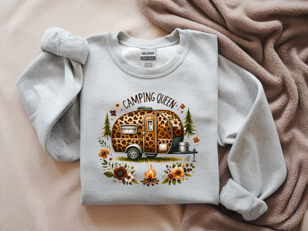 Camping Queen Sweatshirt - Outdoor Adventure Graphic Crewneck