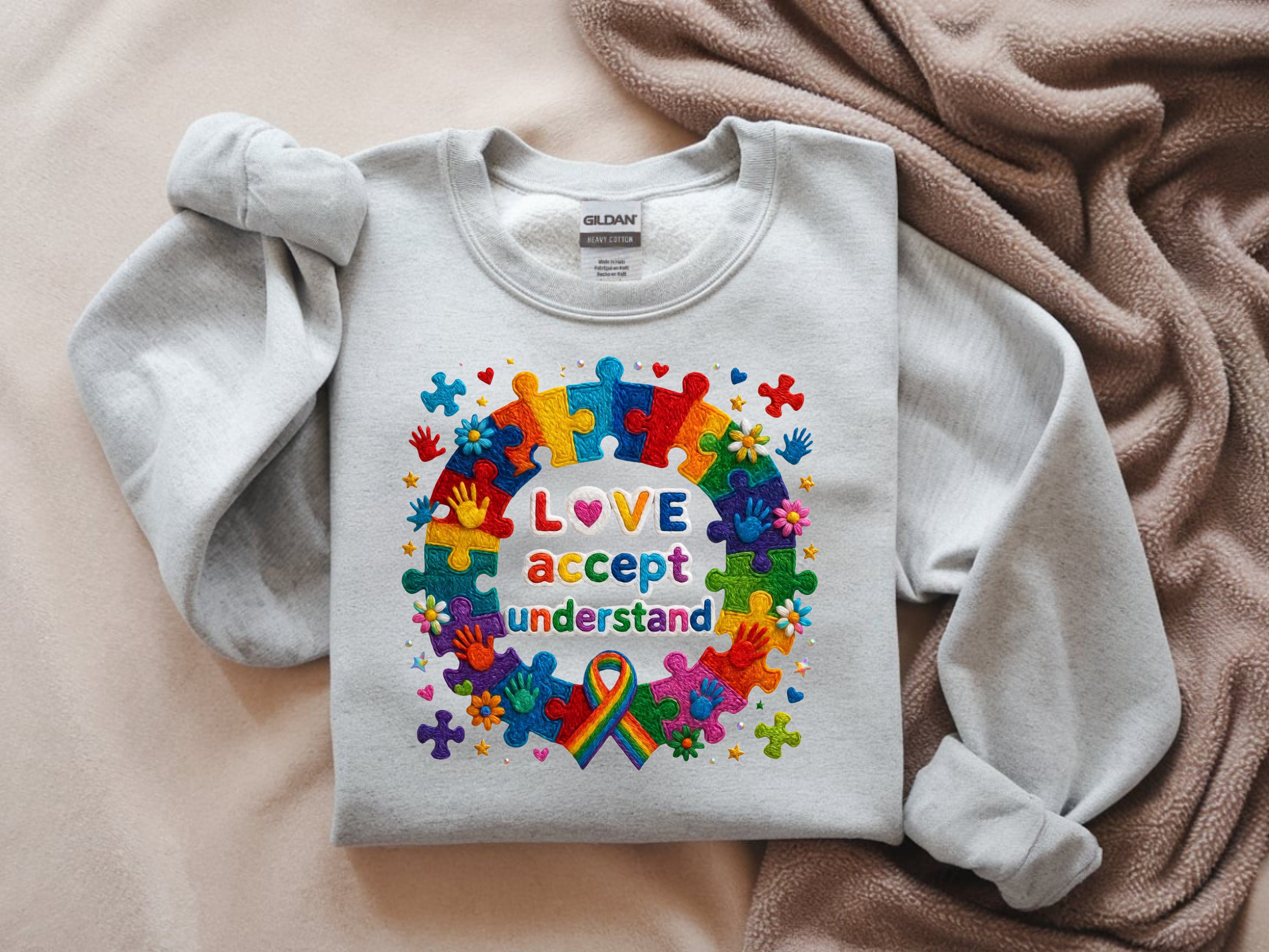 Love, Accept, Understand Autism Sweatshirt - Autism Awareness