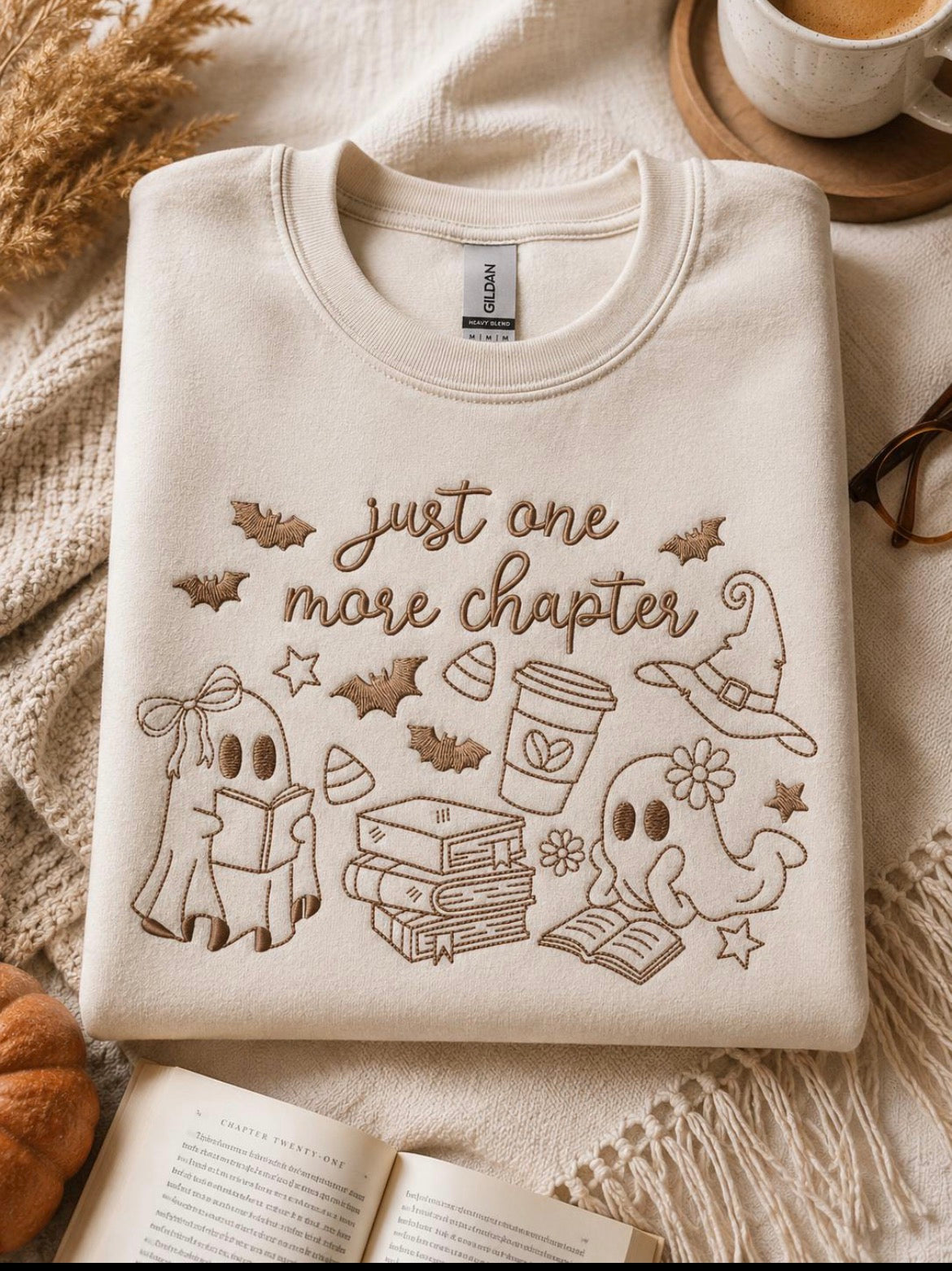 Just One More Chapter Embroidered Sweatshirt