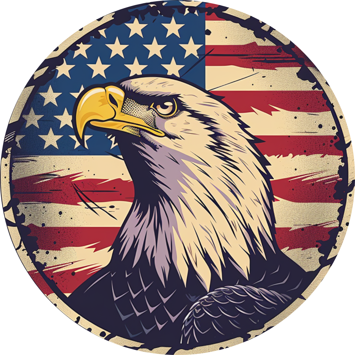 Patriotic Eagle Car Coaster - Set of 2