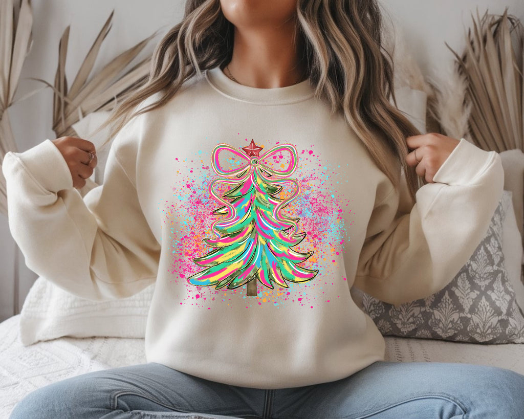 Preppy Colorful Christmas Tree Sweatshirt