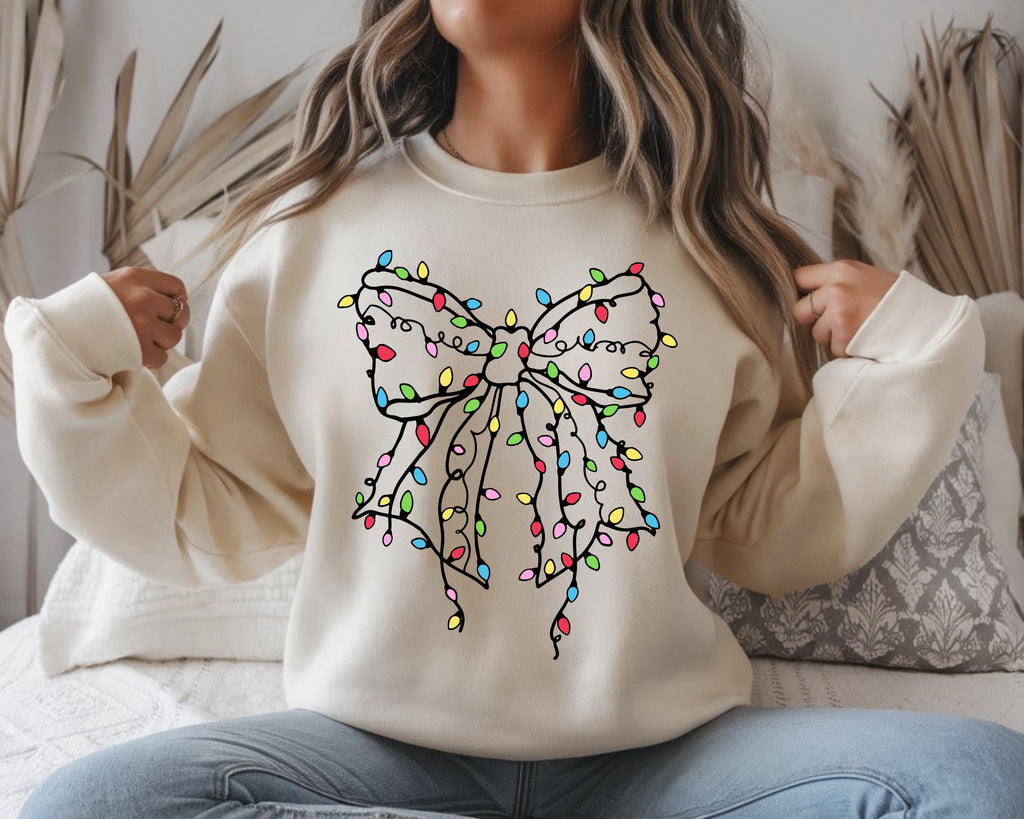 Christmas Bow with Lights Sweatshirt