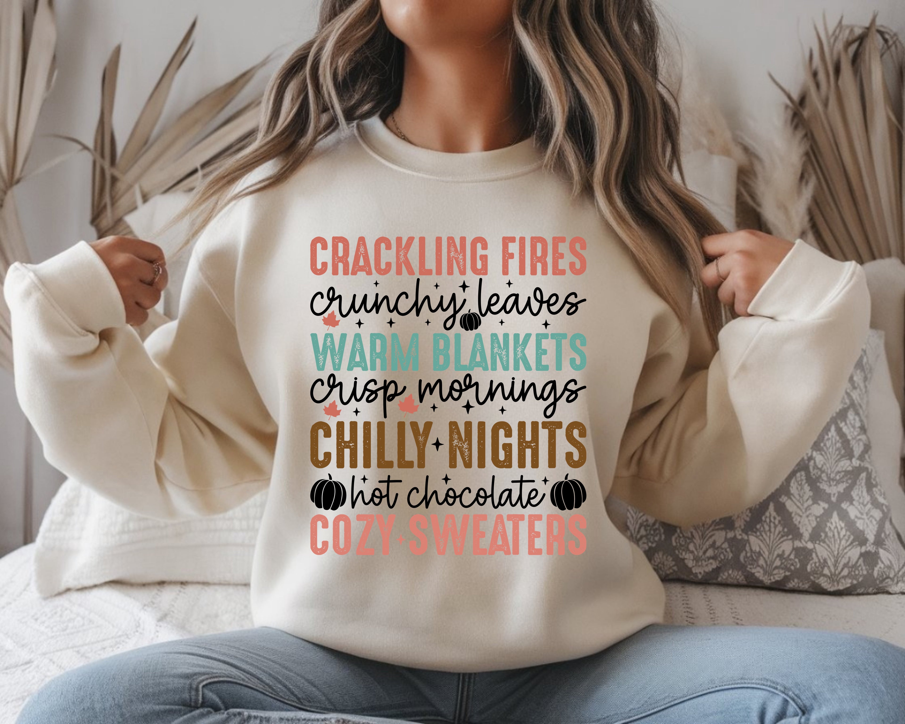 Crackling Fires & Chilly Nights Retro | Cozy Autumn Vibes Sweatshirt