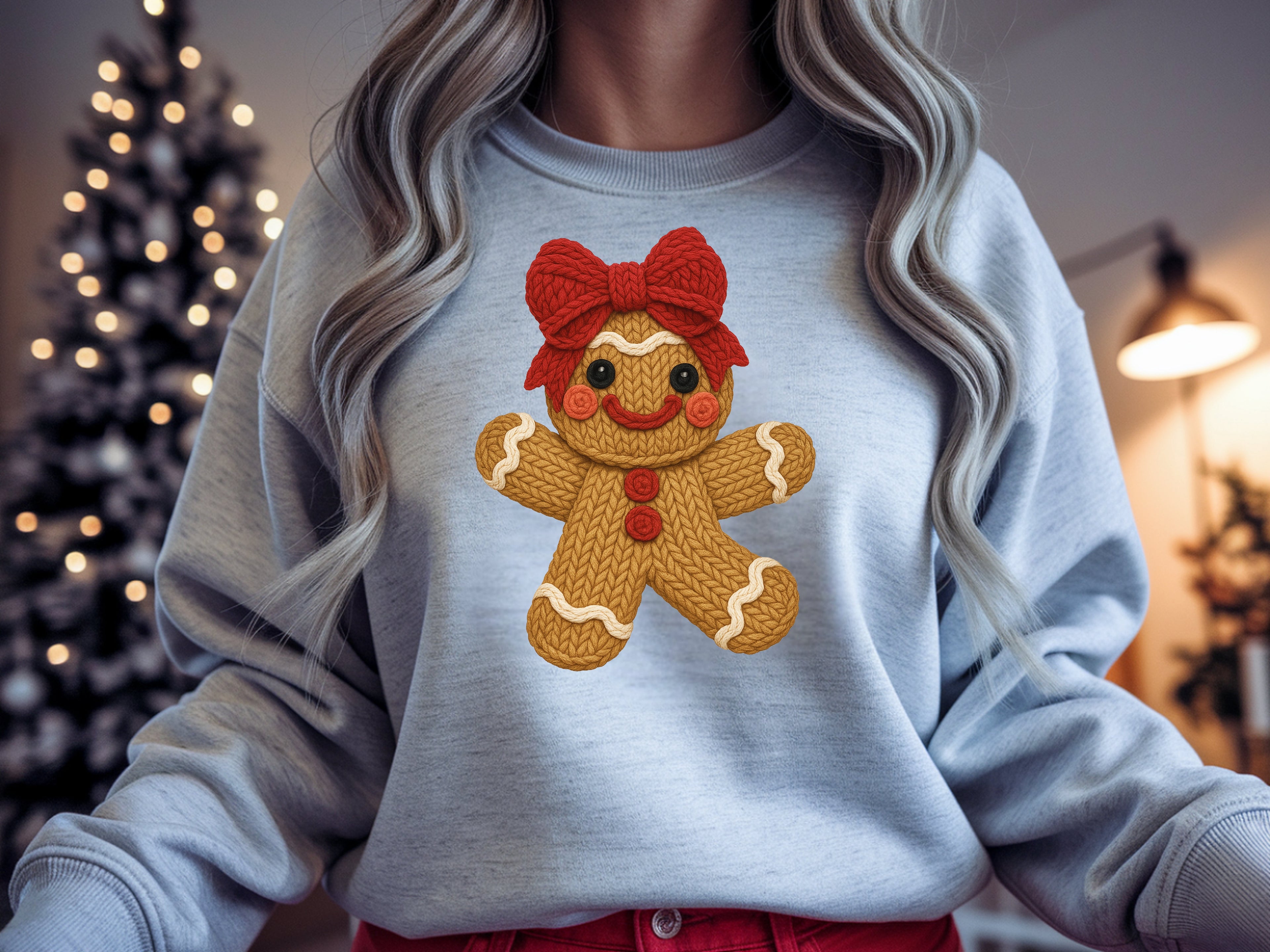 Crochet Gingerbread Girl Sweatshirt