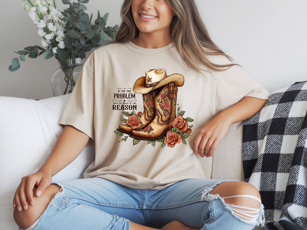 Well bless your heart If I'm the Problem...Sassy Floral Boots T-Shirt