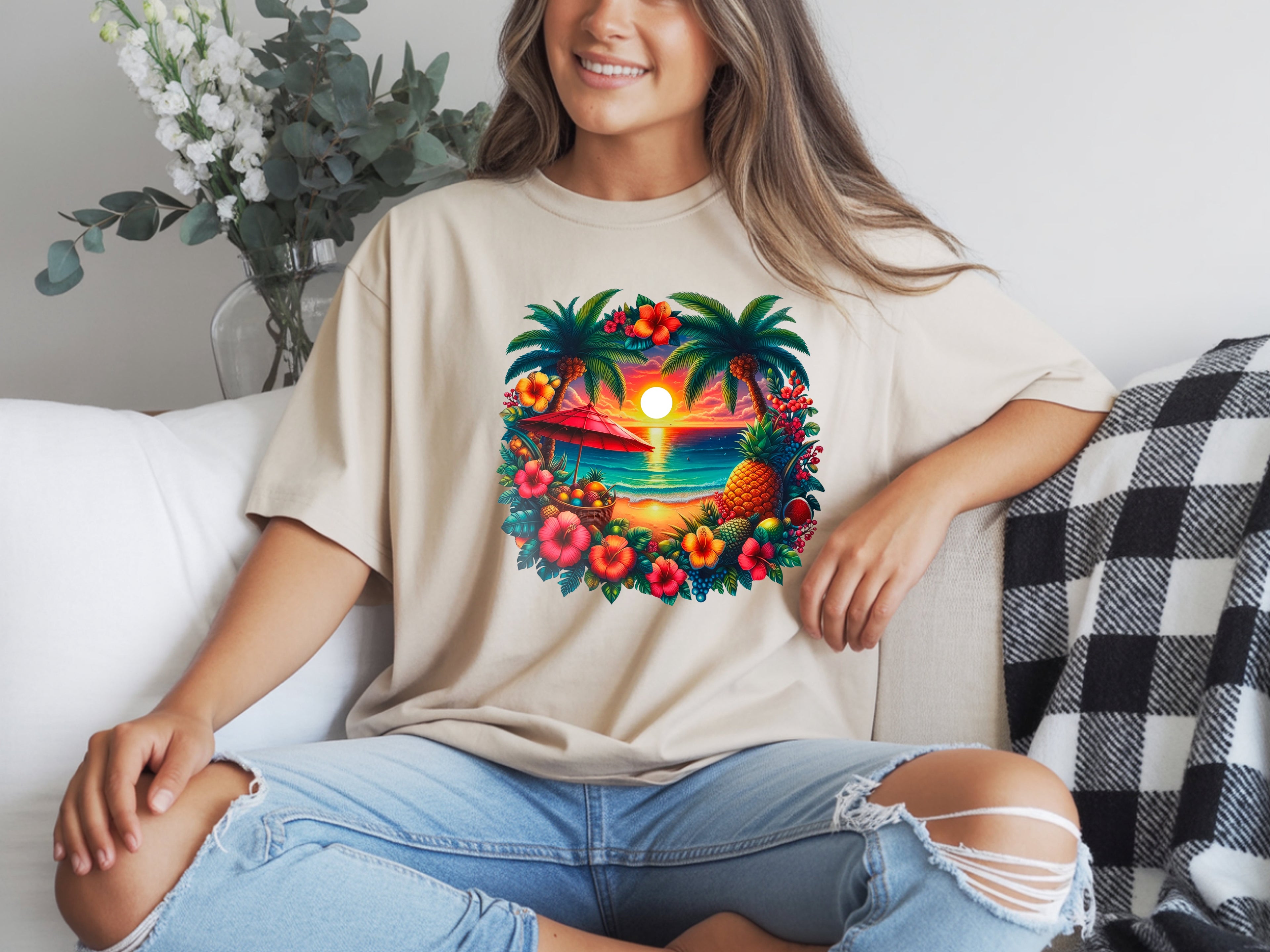 Vibrant Tropical Paradise Palm T-Shirt