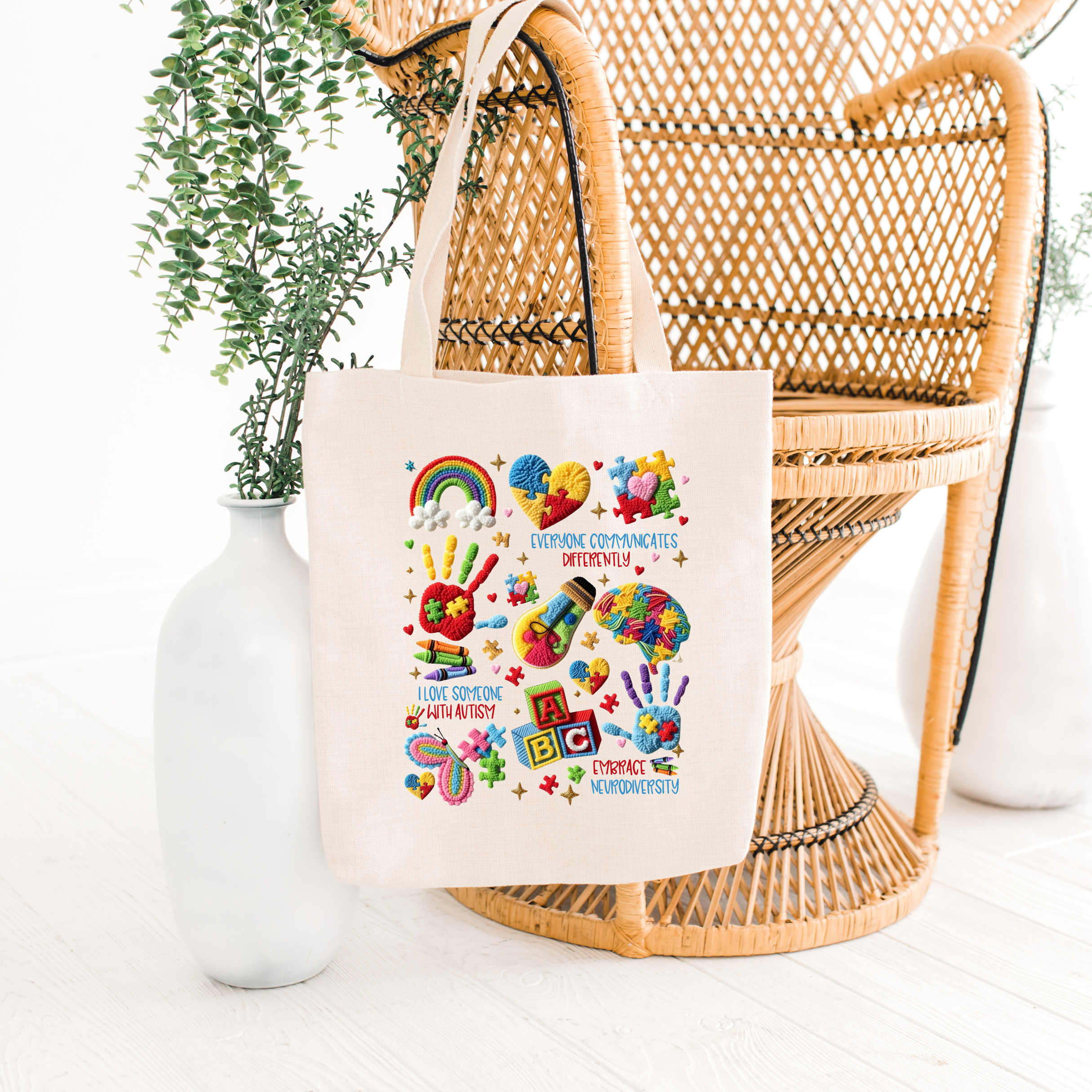 Embrace Neurodiversity Eco-Friendly Canvas Tote