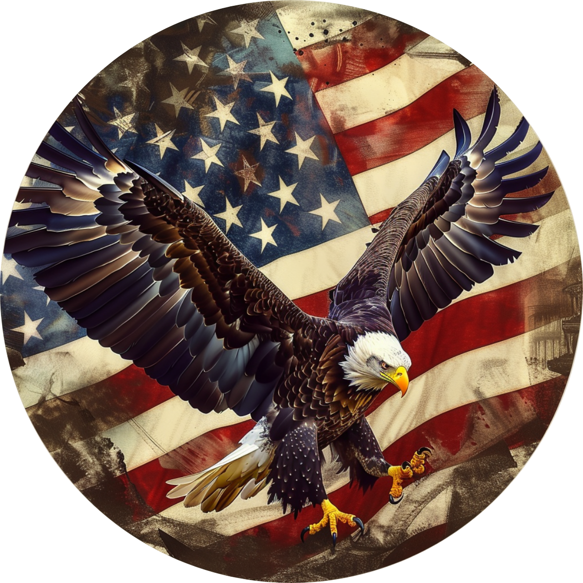 Patriotic Eagle Car Coaster - Set of 2