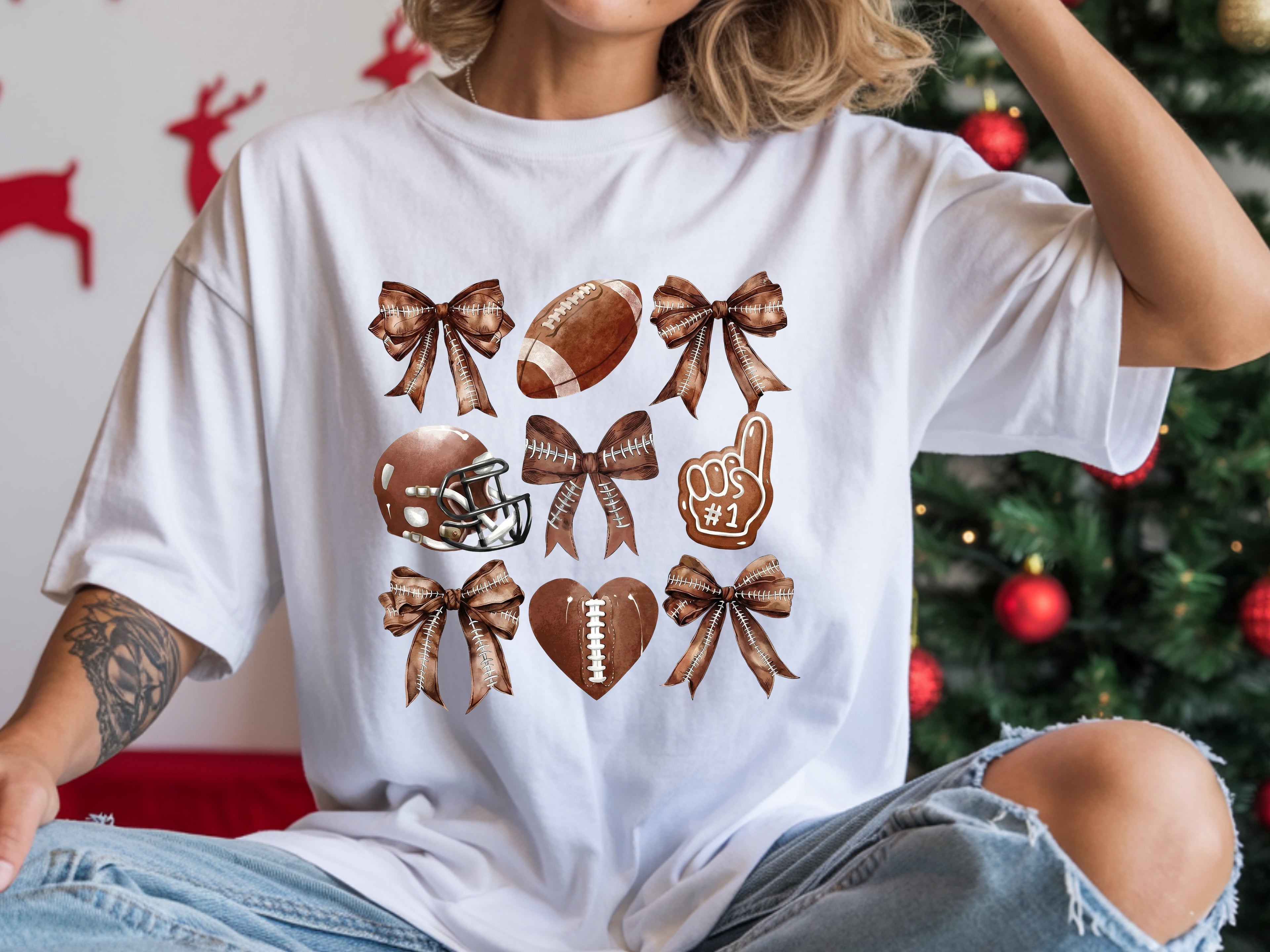 Just A Girl Who Loves Football  & Bows T-Shirt