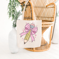 Cute & Chic Pencil & Bow Eco-Friendly Canvas Tote
