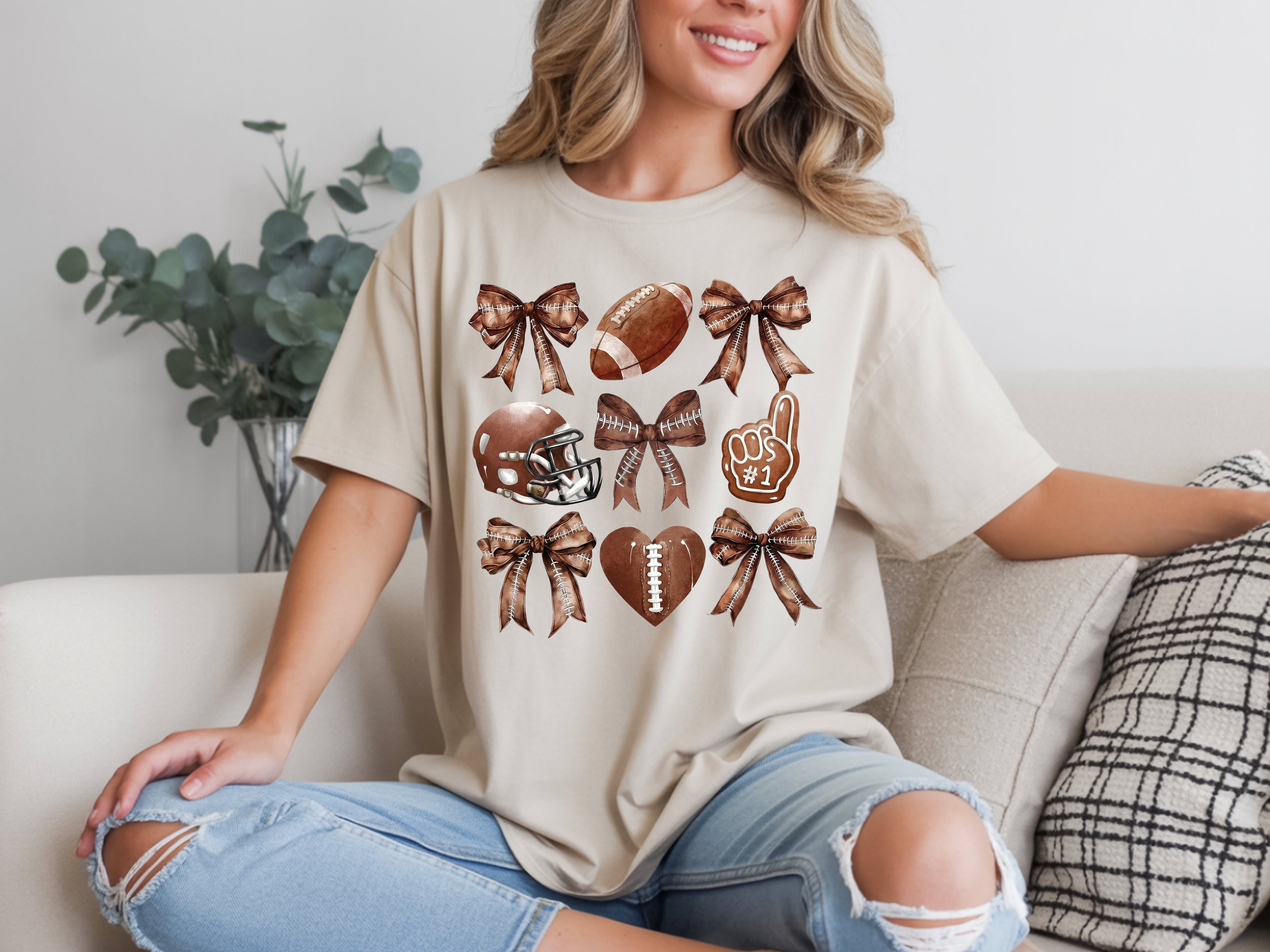Just A Girl Who Loves Football  & Bows T-Shirt