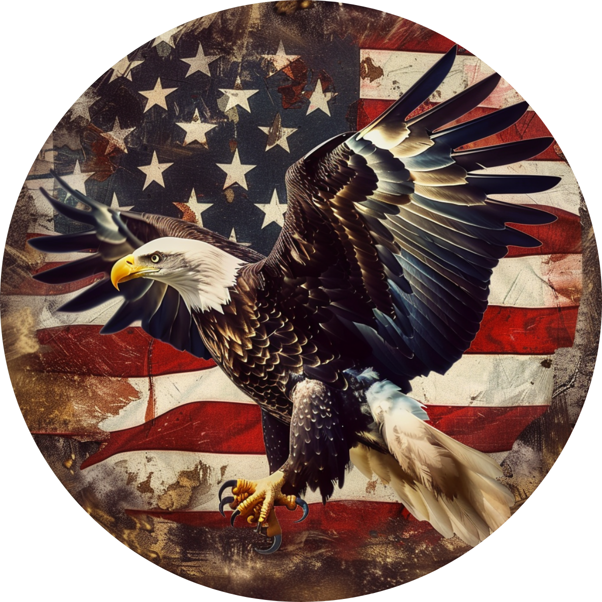 Patriotic Eagle Car Coaster - Set of 2