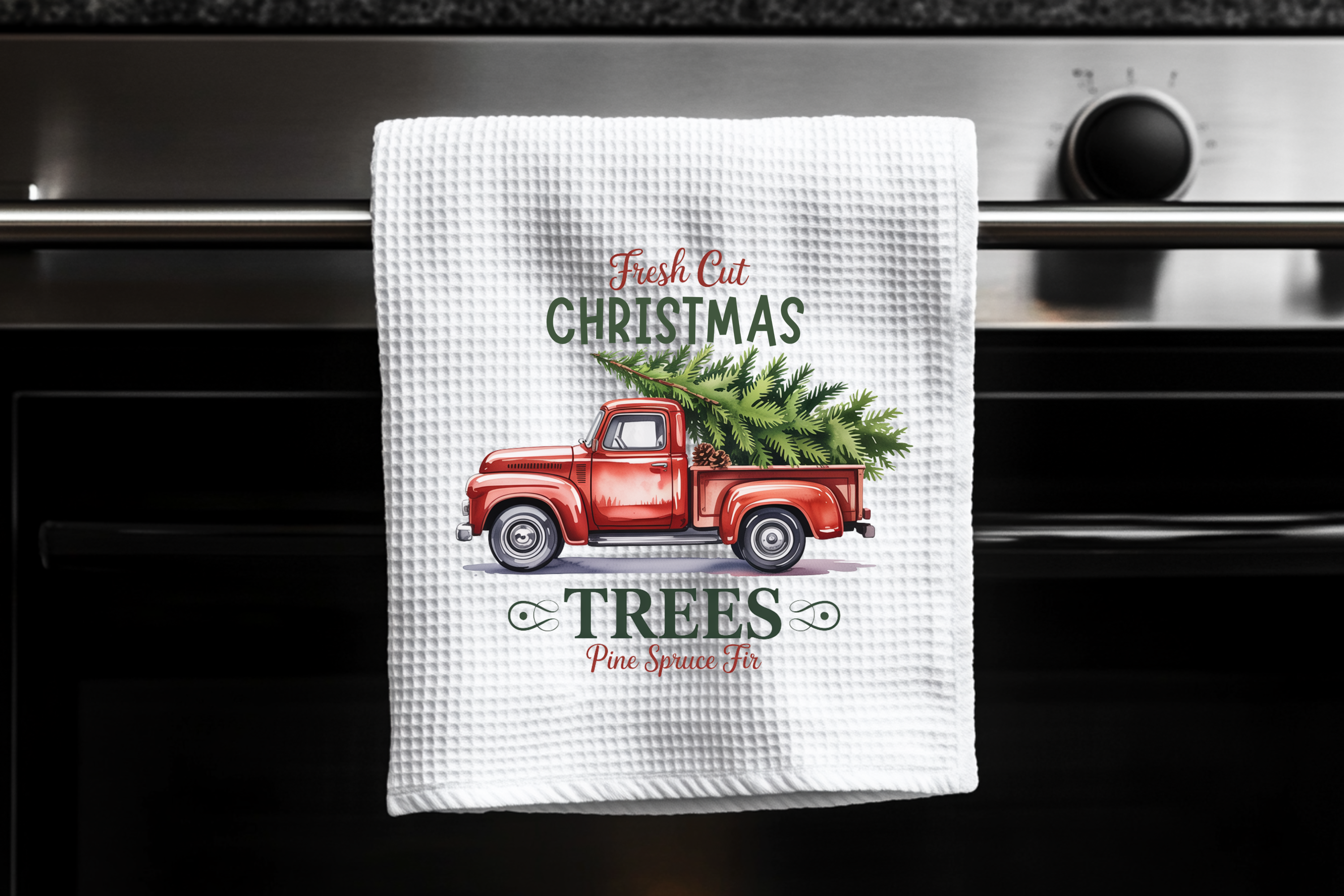 Fresh Cut Trees - Holiday Kitchen Towel