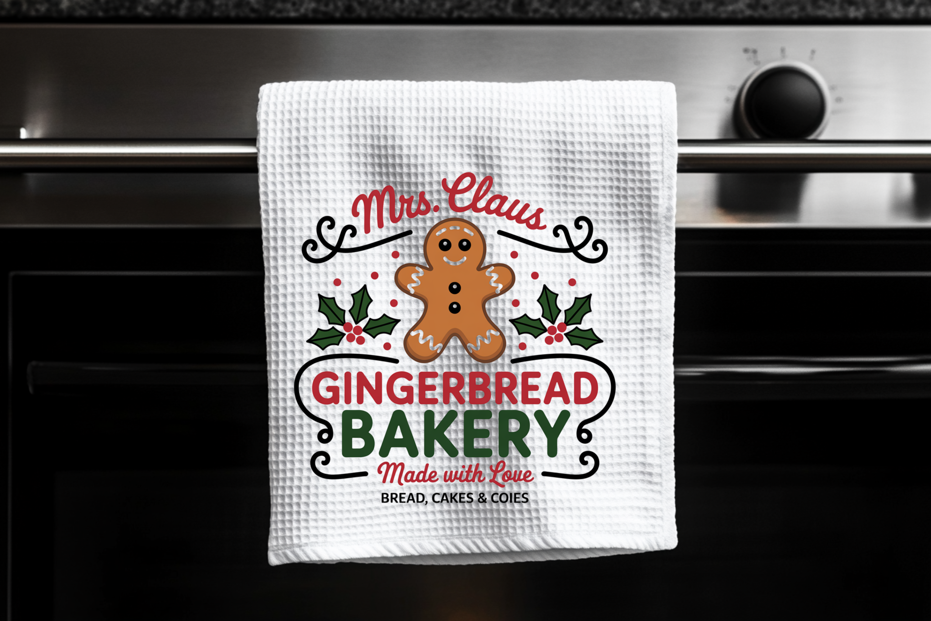 Mrs. Clause Gingerbread - Holiday Kitchen Towel