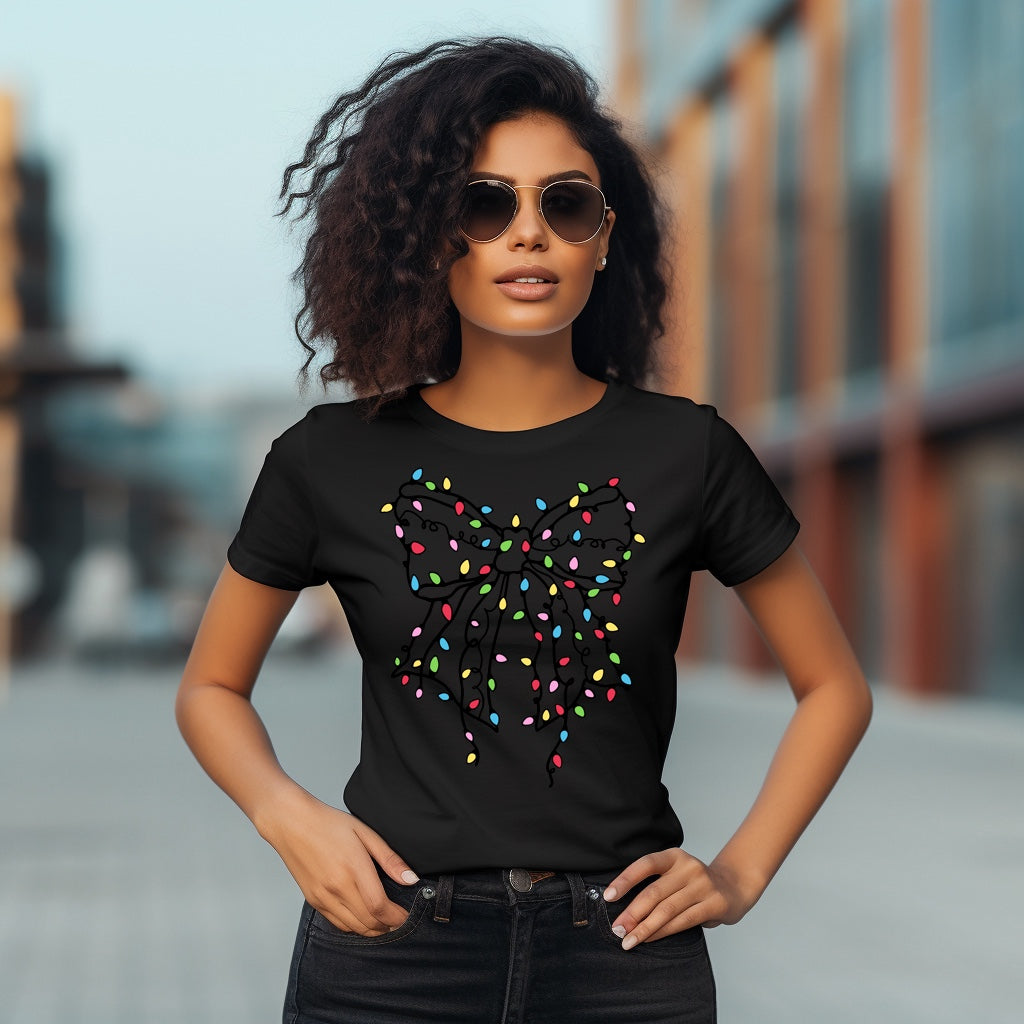 Christmas Bow with Lights T-Shirt