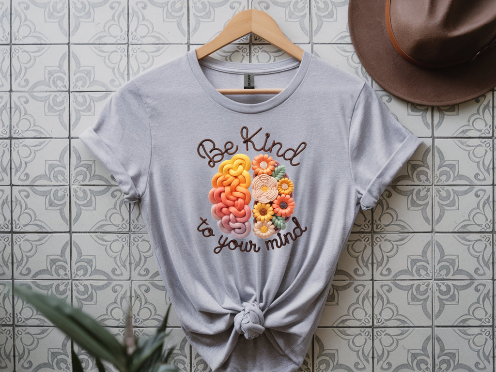Be Kind To Your Mind Faux Yarn T-Shirt – Mental Health Awareness Tee